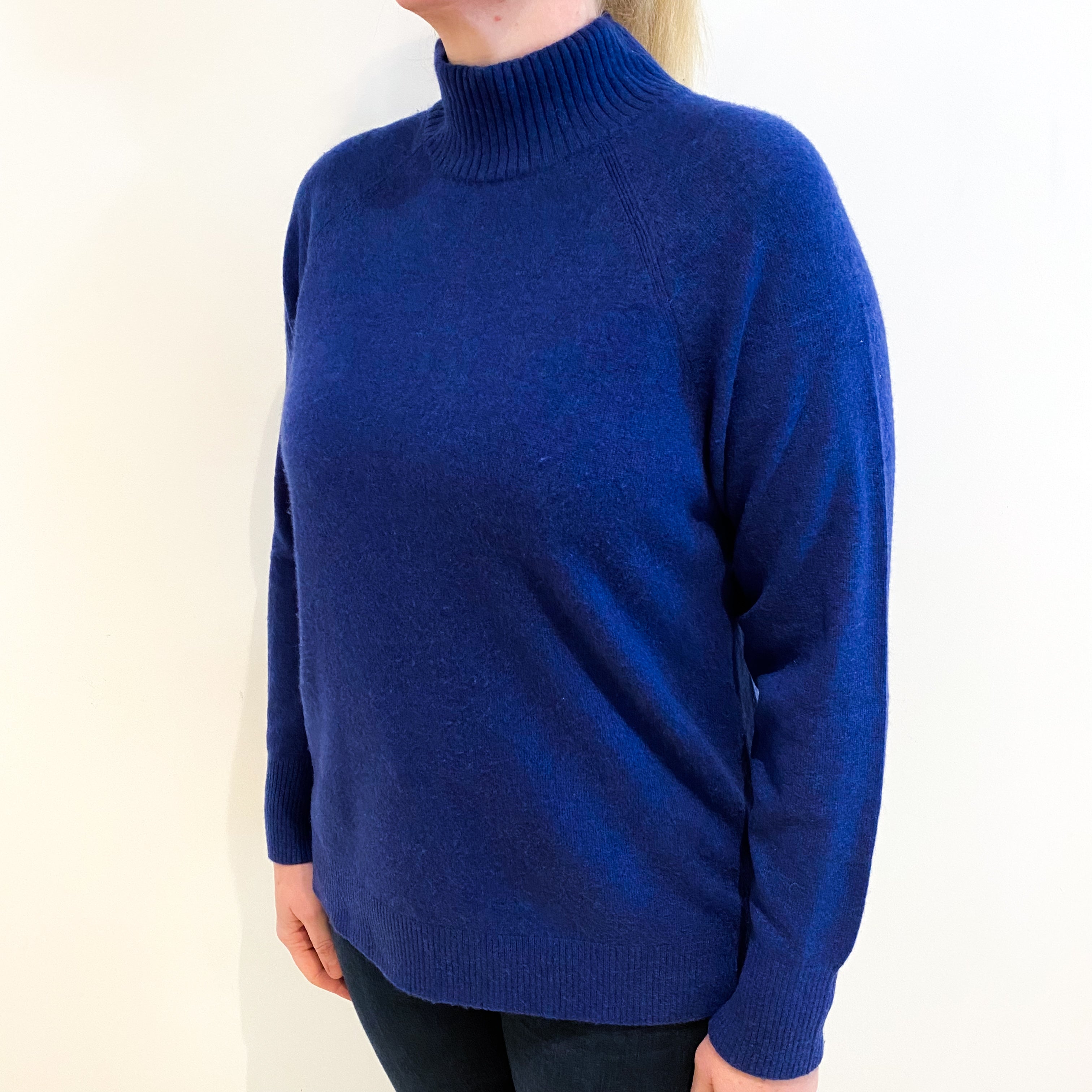 Indigo Blue Cashmere Turtle Neck Jumper Large