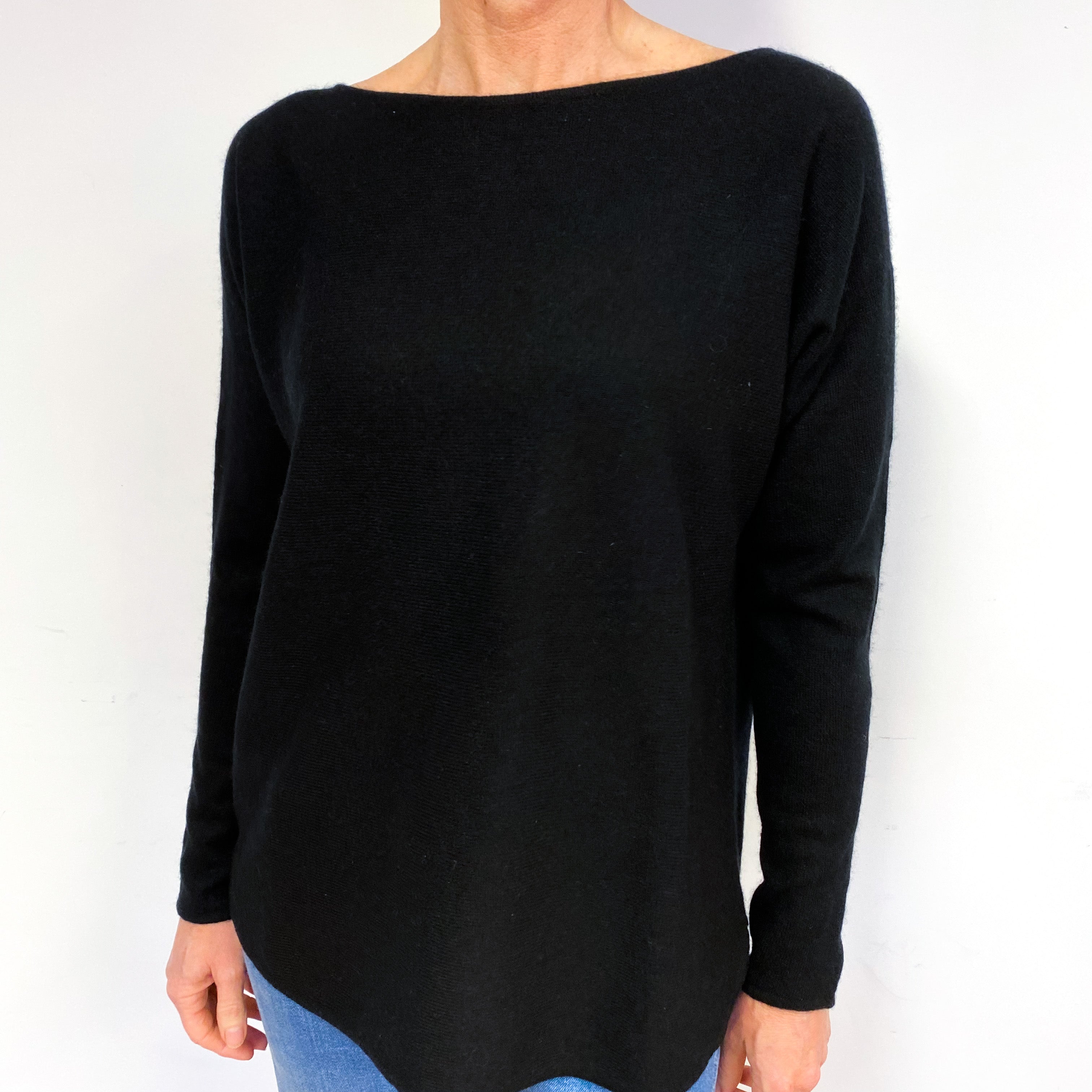 Black Cashmere Crew Neck Jumper Medium