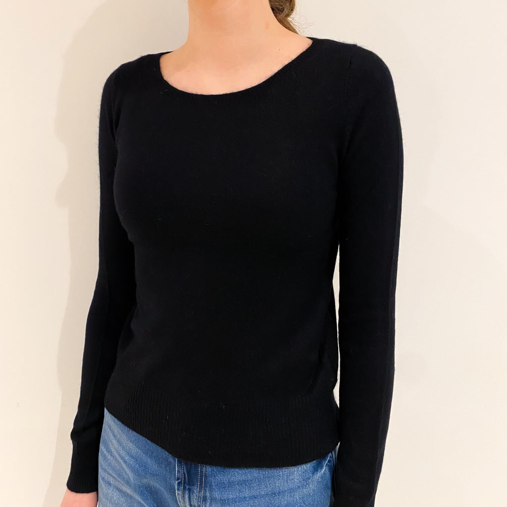 Black Cashmere Crew Neck Jumper Extra Small