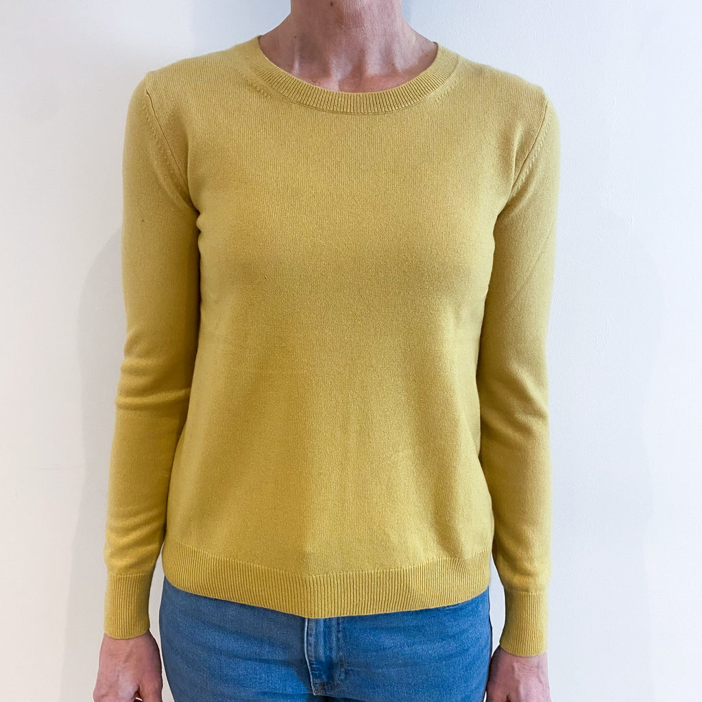 Mustard Yellow Cashmere Crew Neck Jumper Small