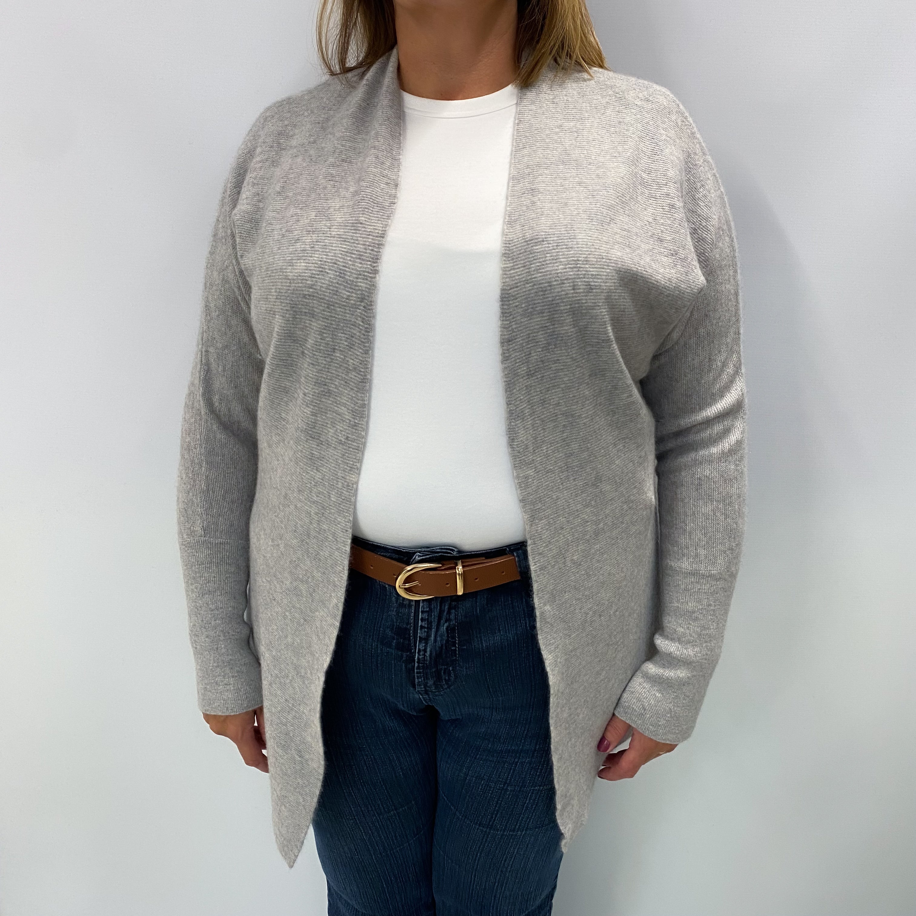 Smoke Grey Cashmere Edge To Edge Cardigan Extra Large