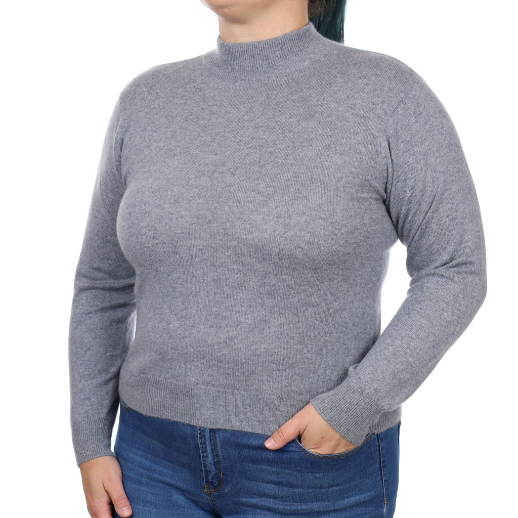 Ash Grey Cashmere Turtle Neck Jumper Large