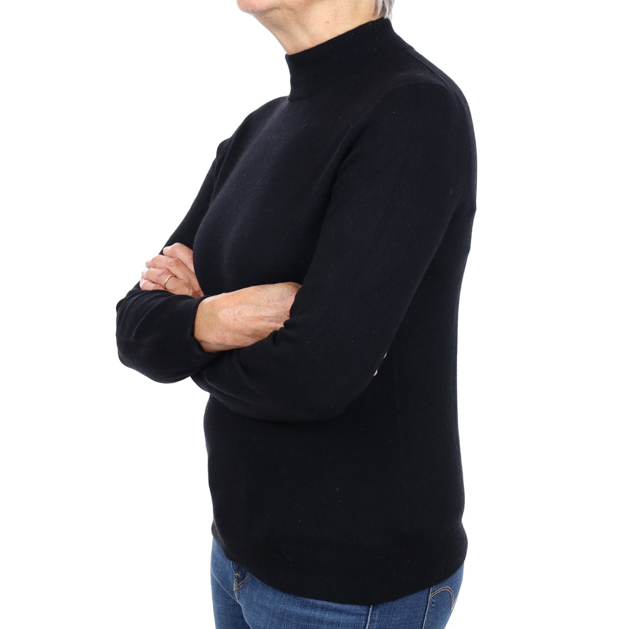 Black Cashmere Turtle Neck Jumper Medium