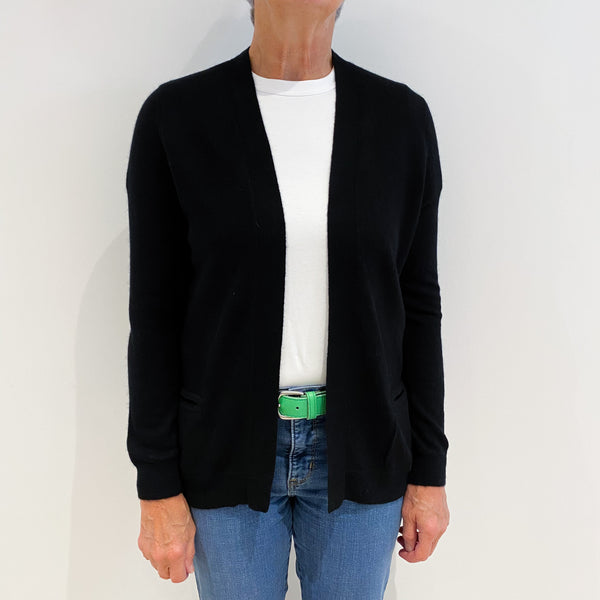 Black Cashmere Edge To Edge Cardigan Medium