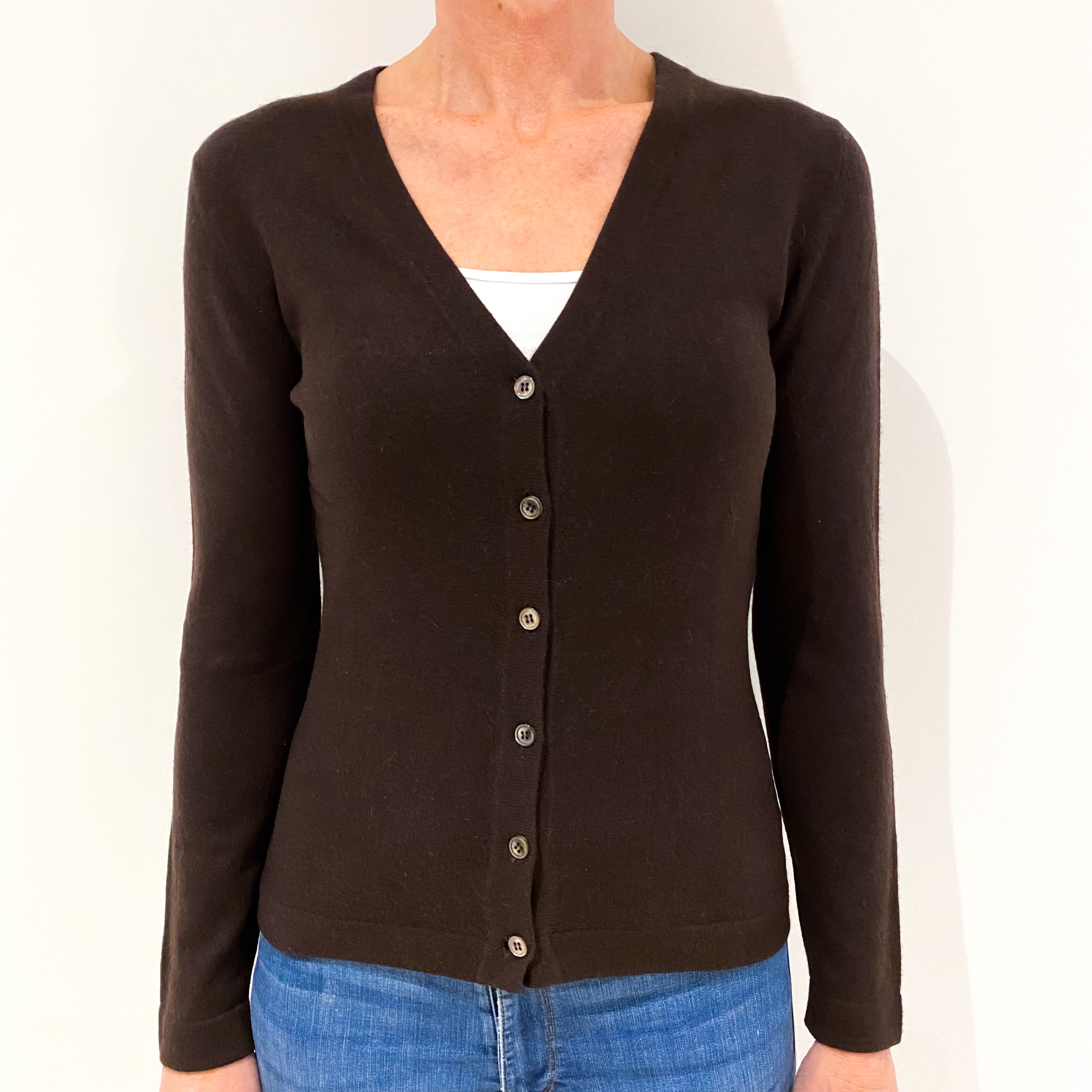Peppercorn Brown Cashmere Cardigan Small