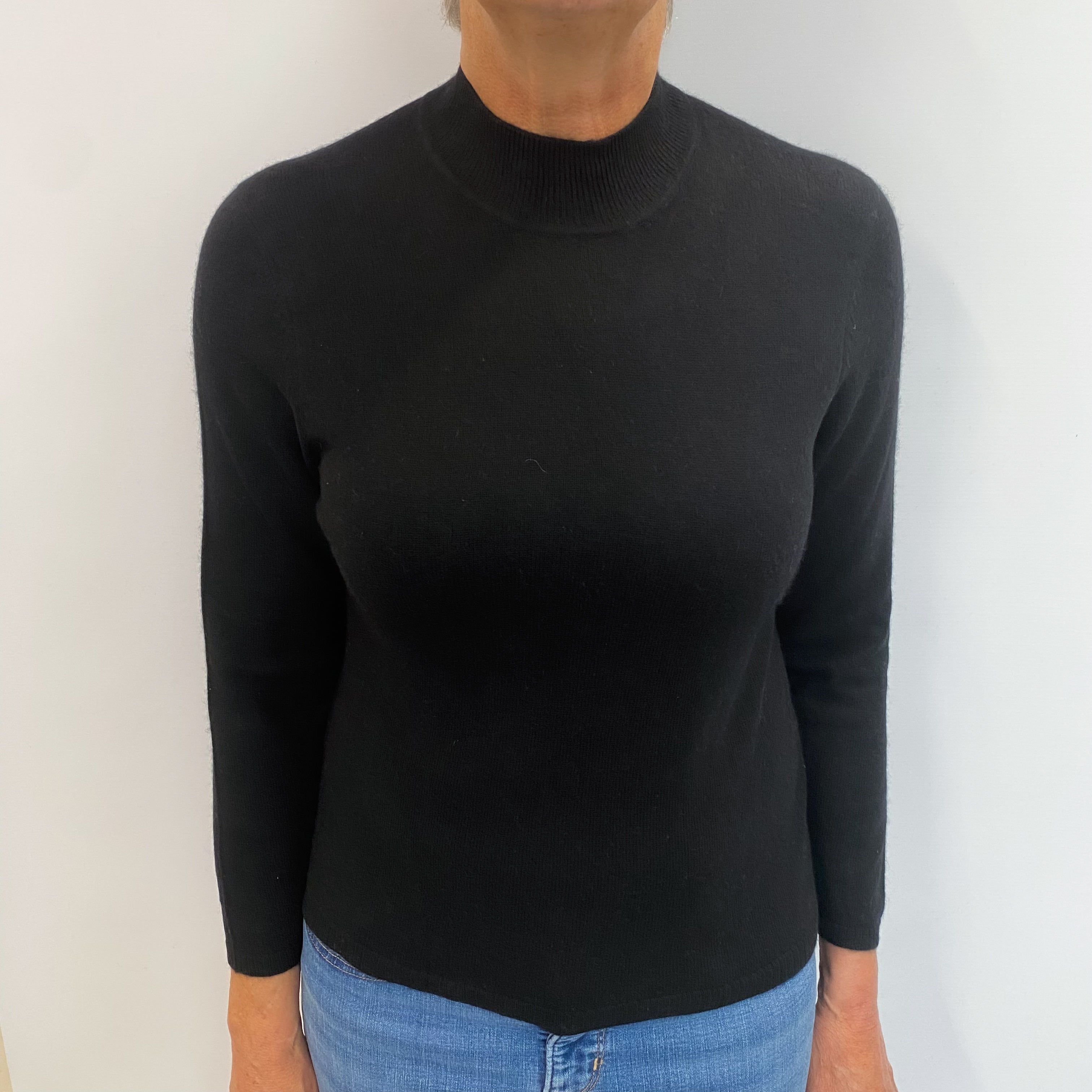 Black Cashmere Turtle Neck Jumper Medium