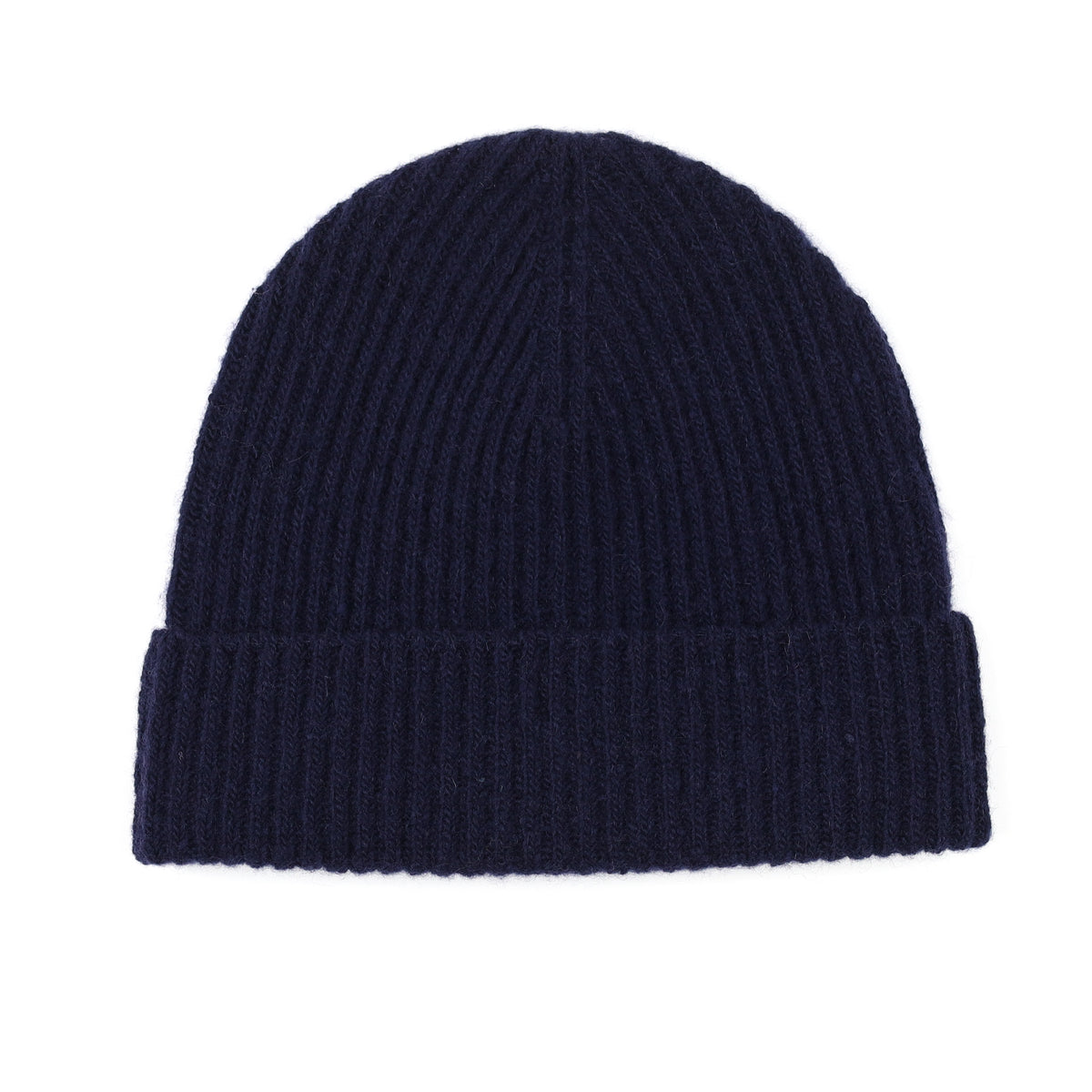 Brand New Scottish Dark Navy Rib Cashmere Beanie Hat Unisex