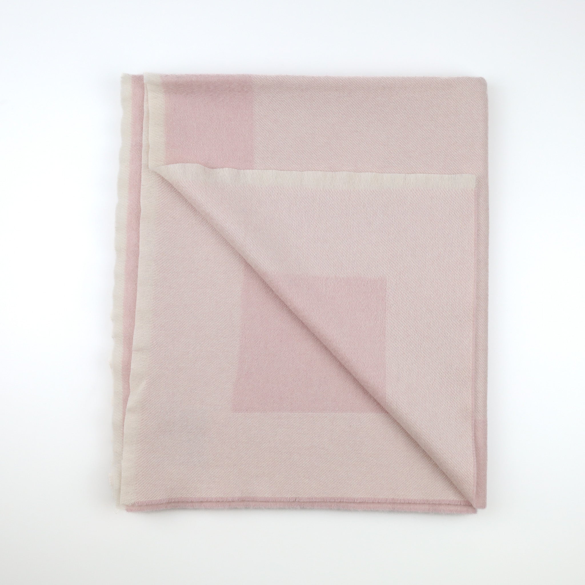 Brand New Scottish Alex Begg Baby Pink Cashmere Woven Baby Blanket