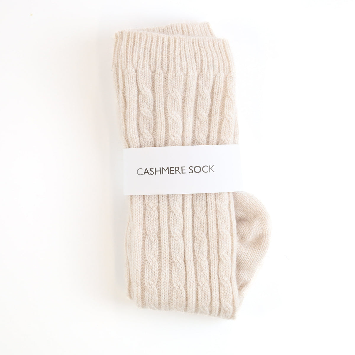 Brand New Ivory Cable Ladies Cashmere Every Bed Socks