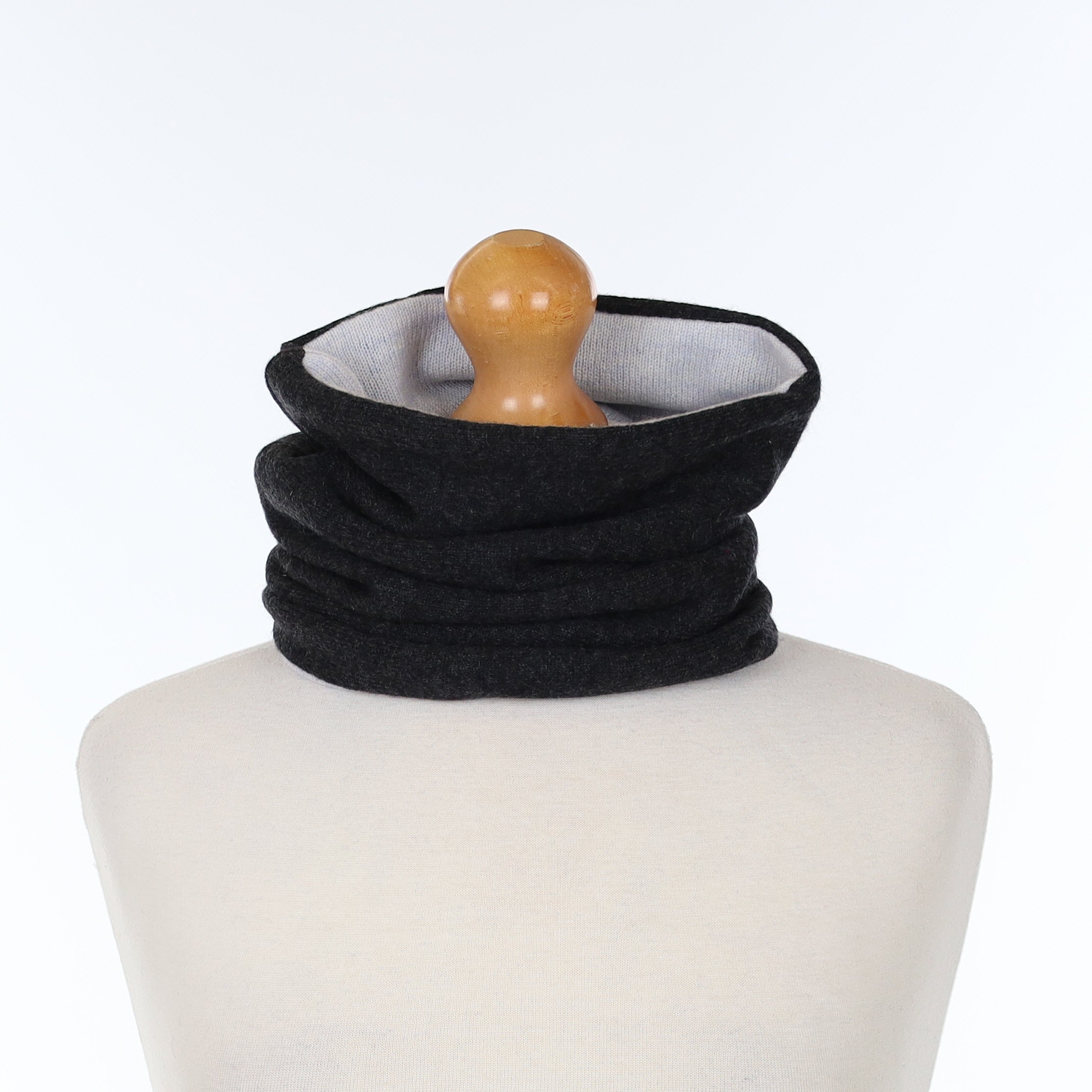 Men’s Charcoal and Ice Blue Luxury Double Layered Snood