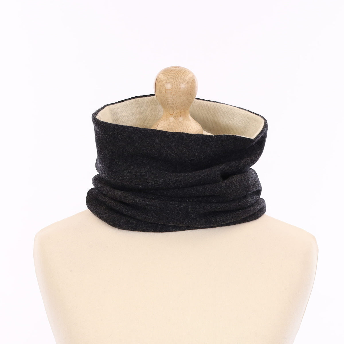 Charcoal and Cream Luxury Double Layered Snood