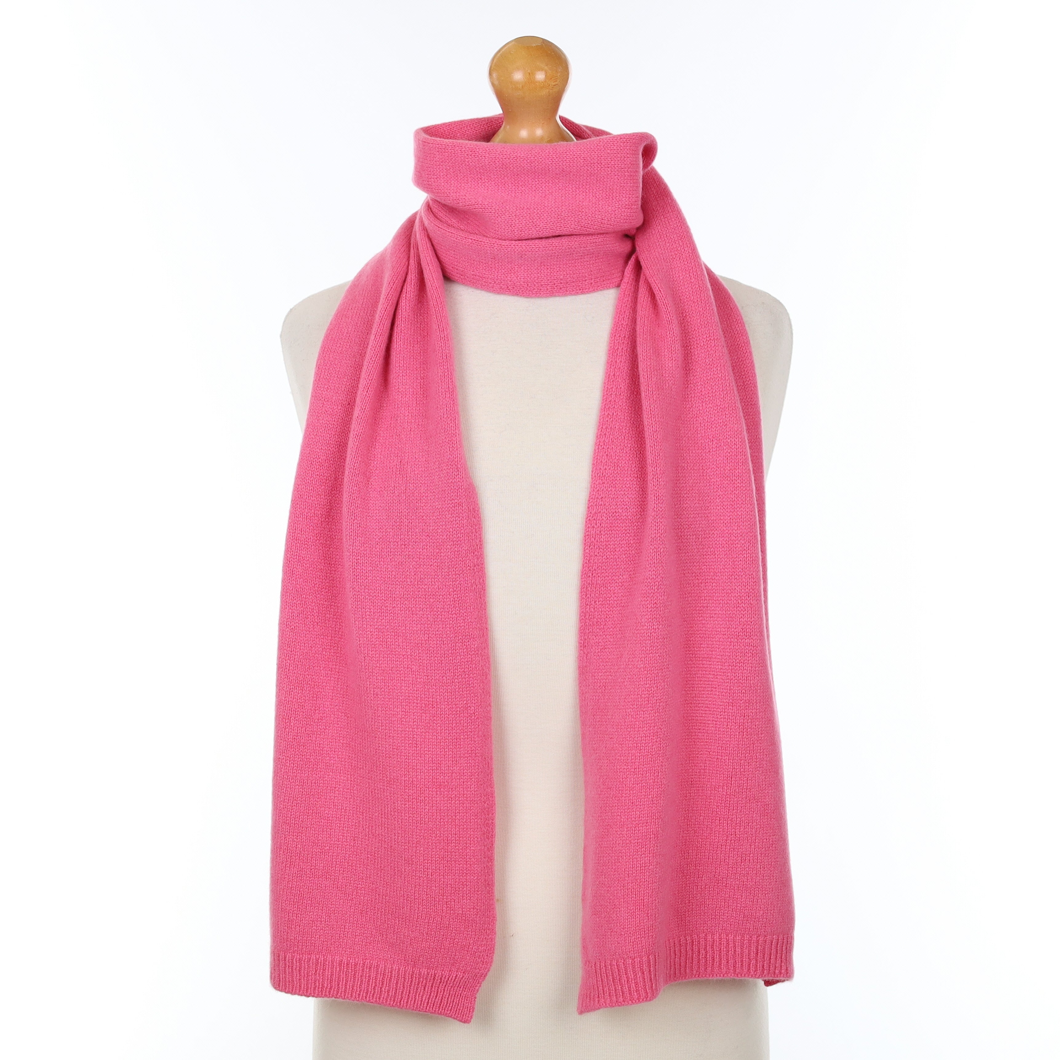 Bubblegum Pink Cashmere Knitted Scarf