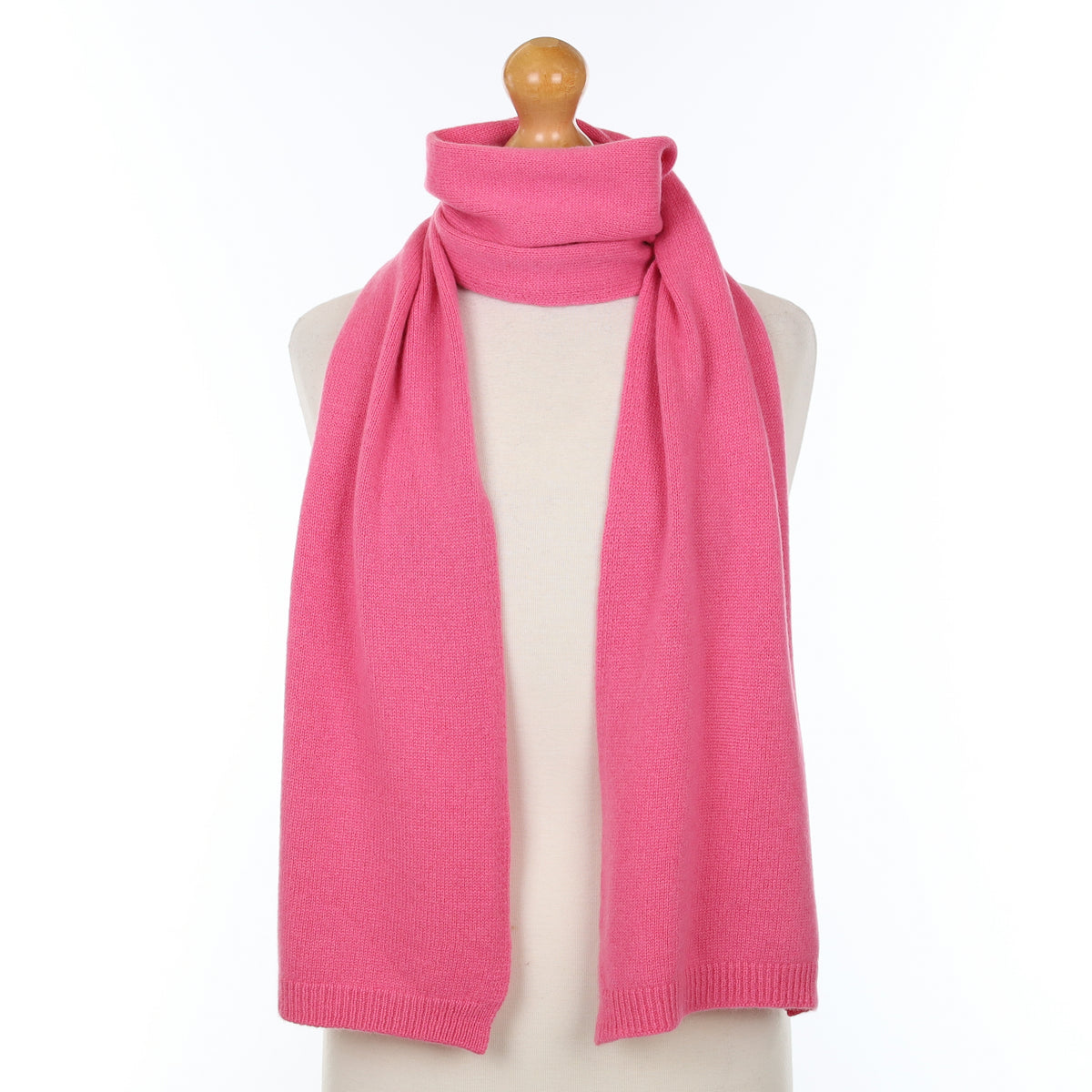 Bubblegum Pink Cashmere Knitted Scarf