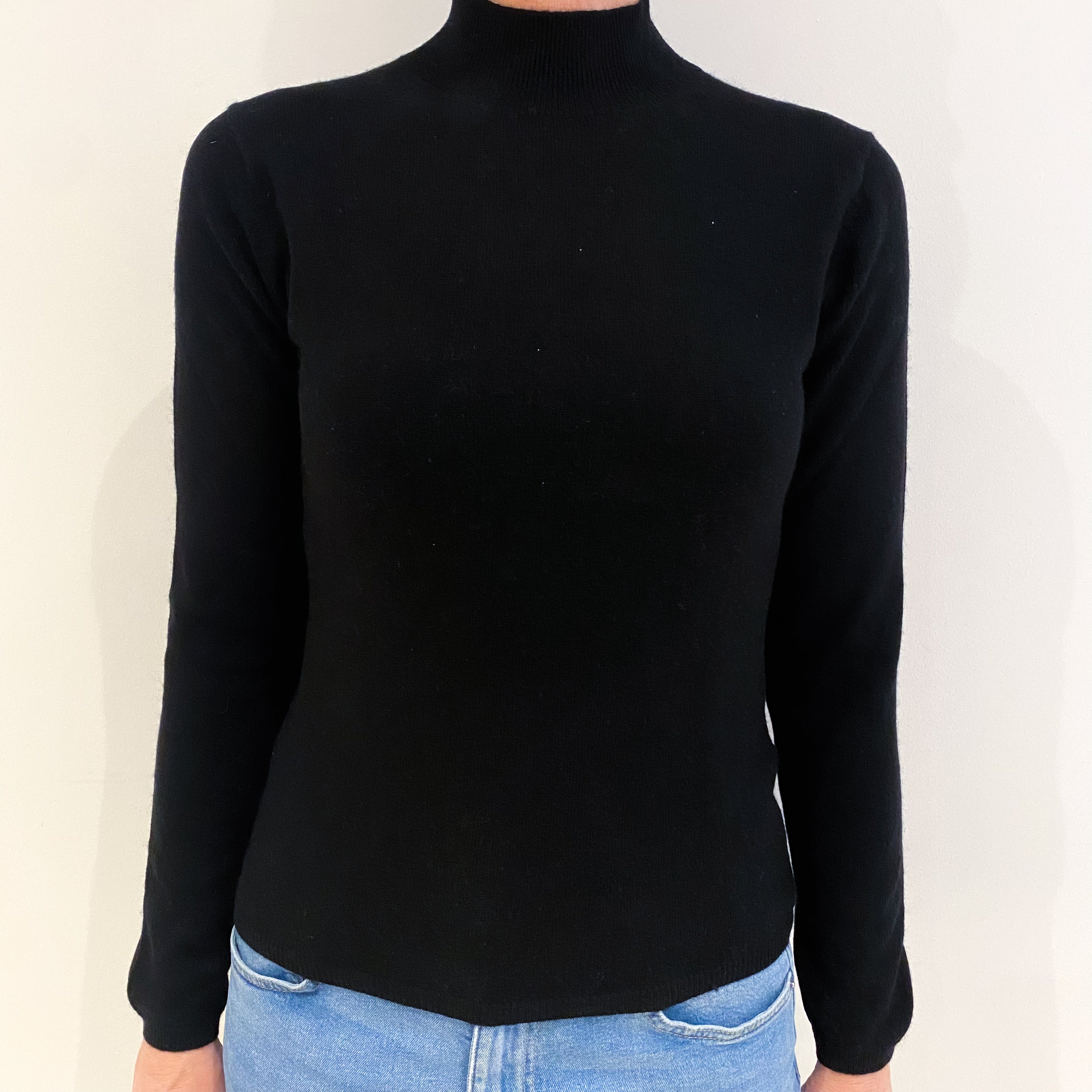 Black Cashmere Turtle Neck Jumper Small