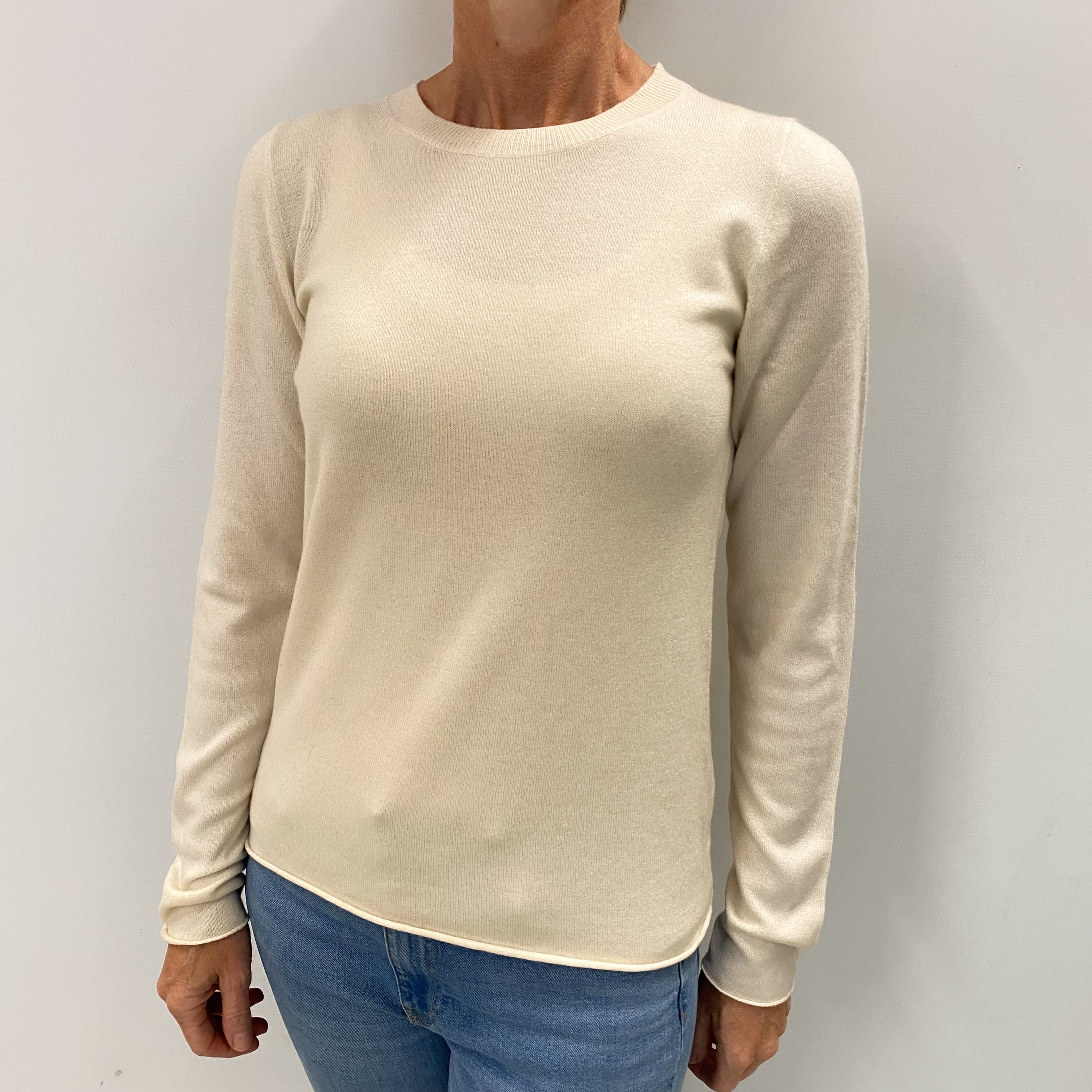 Cream Cashmere Crew Neck Jumper Small
