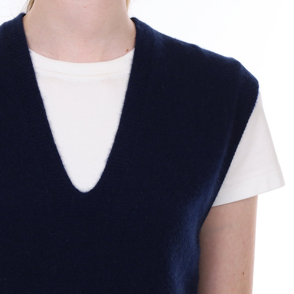 Brand New Navy Luxury Cashmere Tank Top Extra Small UK 6-8