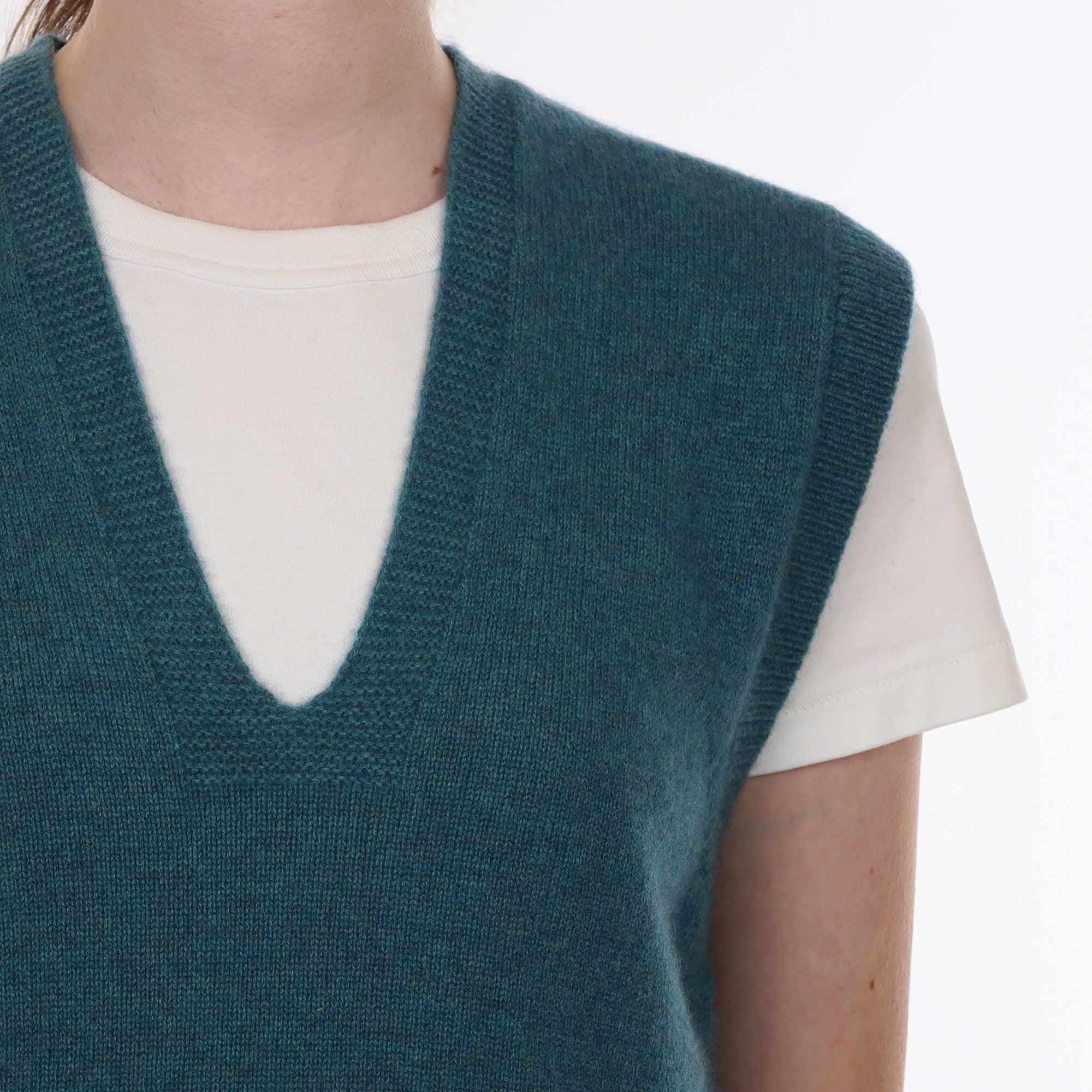 Brand New Ocean Green Luxury Cashmere Tank Top Extra Small UK 6-8