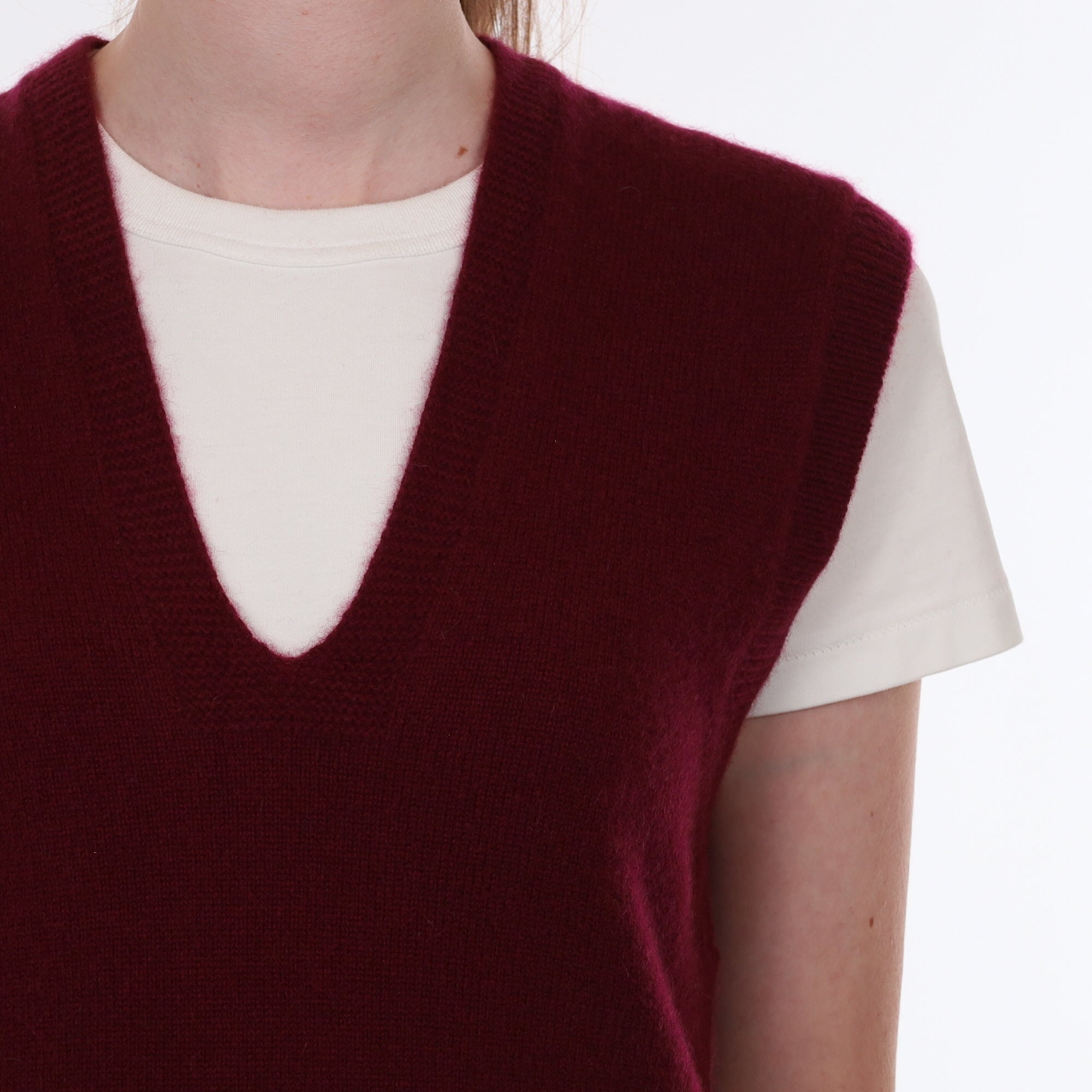 Brand New Rich Wine Luxury Cashmere Tank Top Extra Small UK 6-8