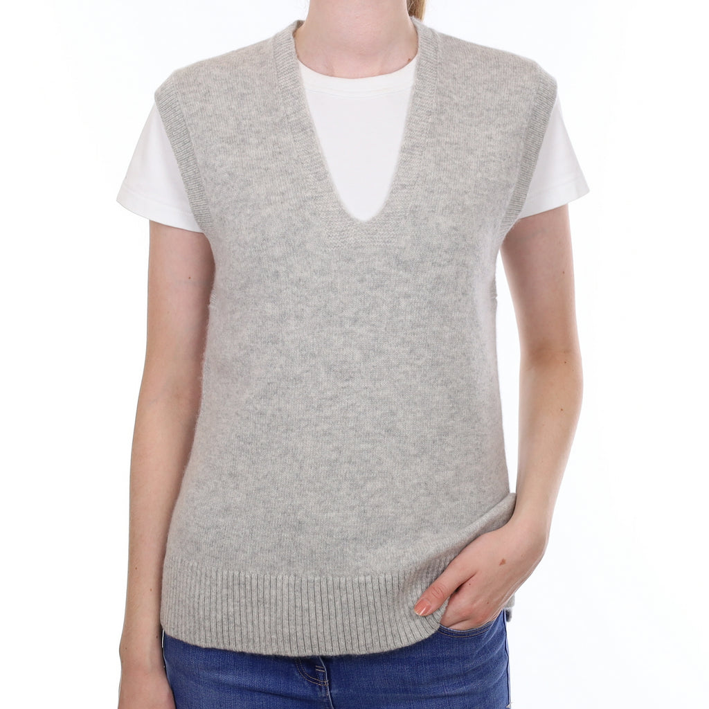 Brand New Mist Grey Luxury Cashmere Tank Top Extra Small UK 6-8