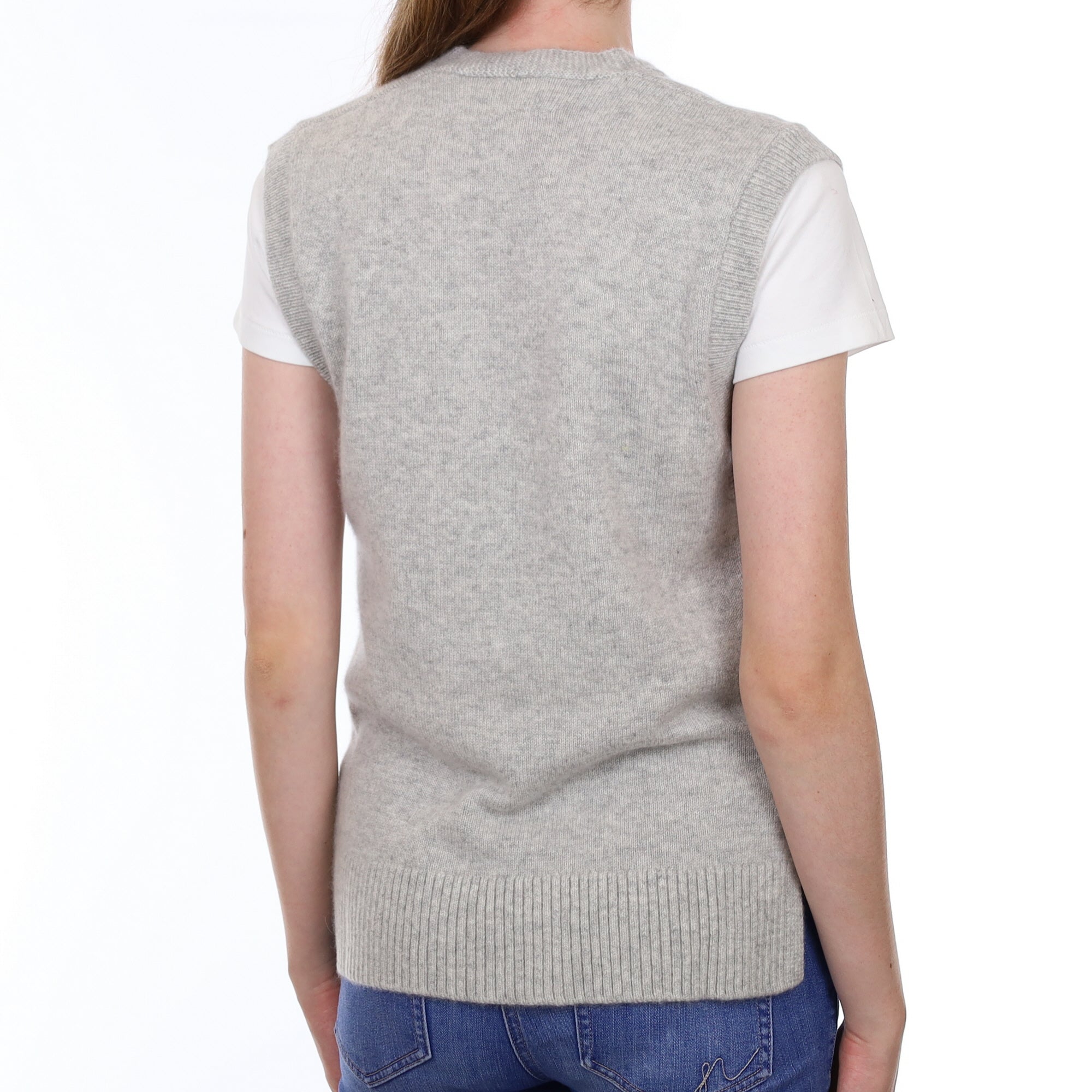 Brand New Mist Grey Luxury Cashmere Tank Top Extra Small UK 6-8