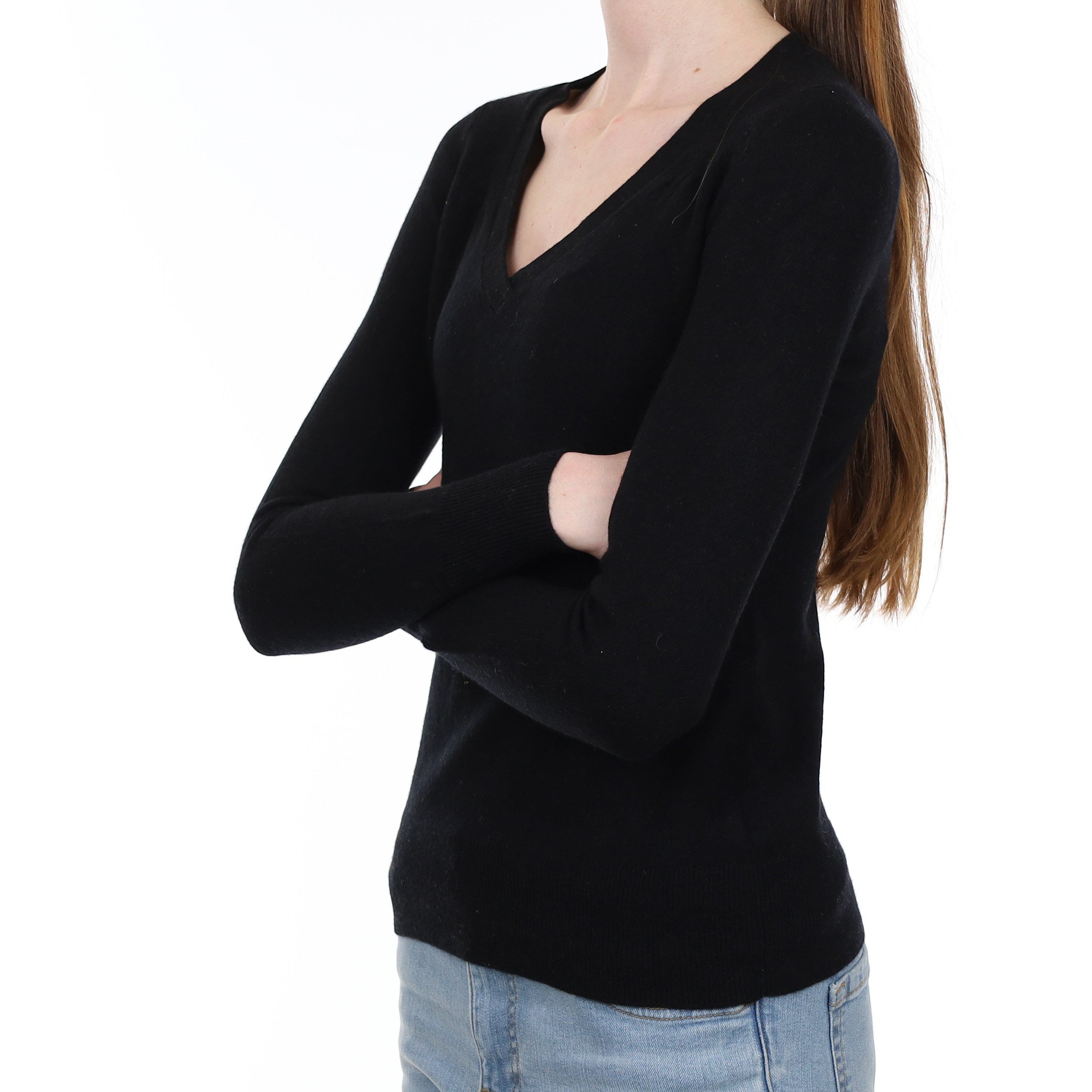 Black V-Neck Jumper Extra Small