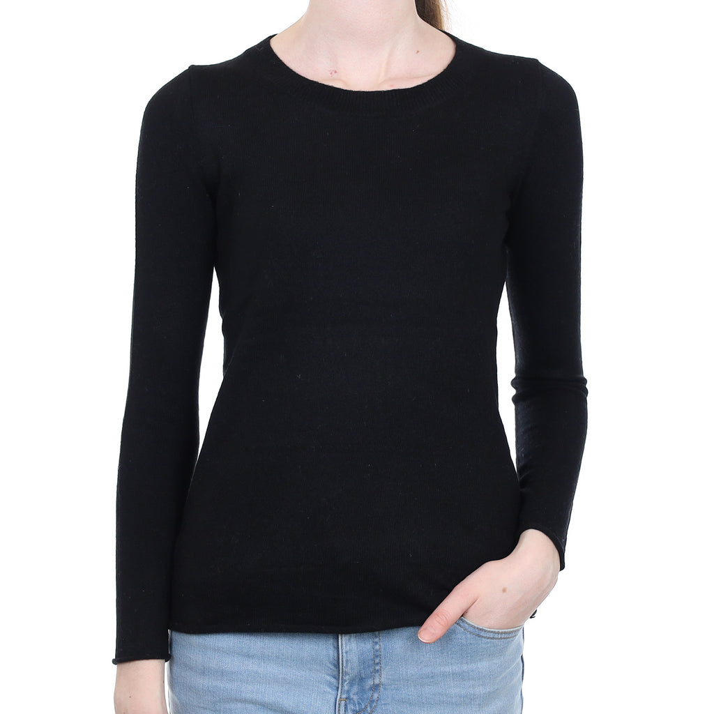 Black Cashmere Crew Neck Jumper Extra Small
