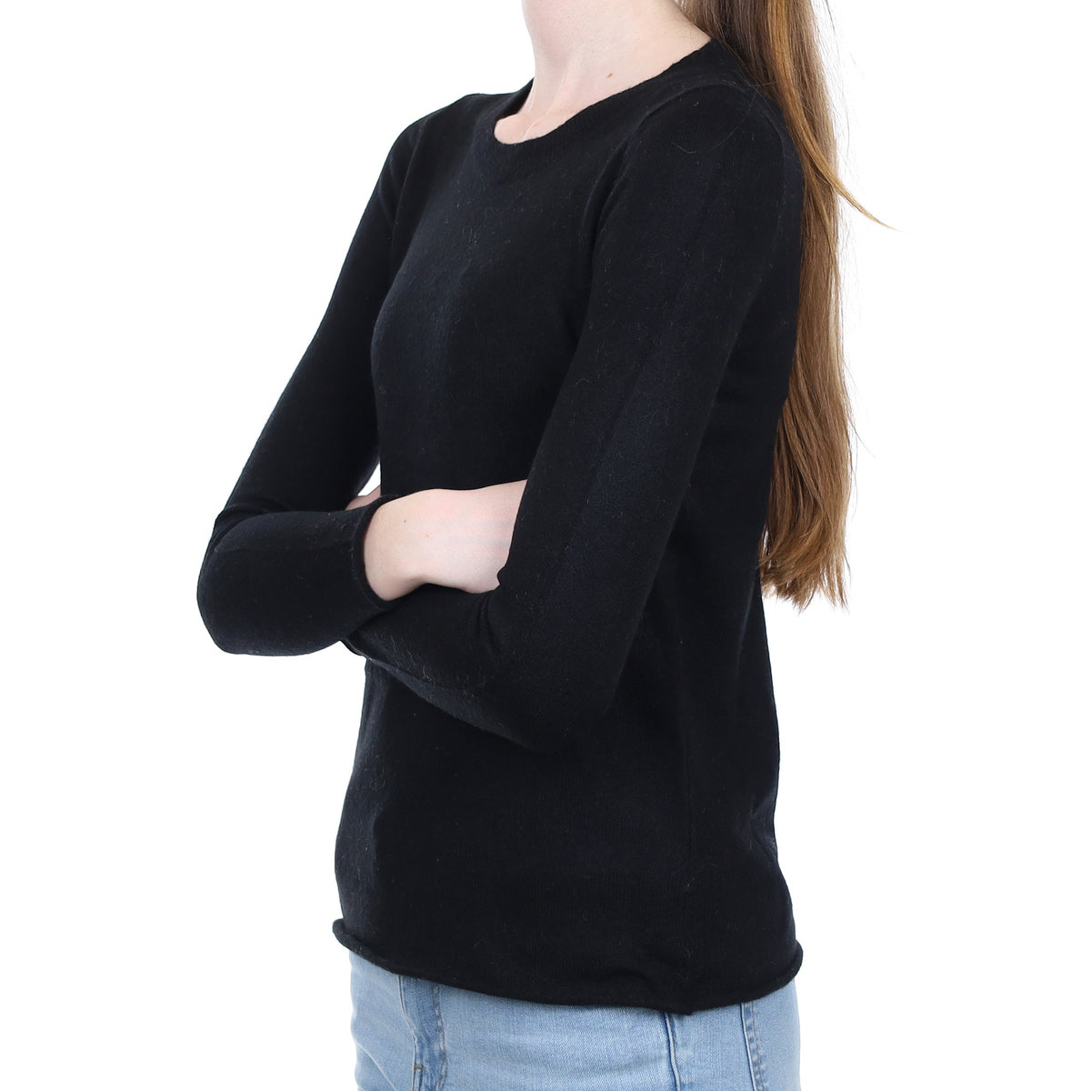Black Cashmere Crew Neck Jumper Extra Small