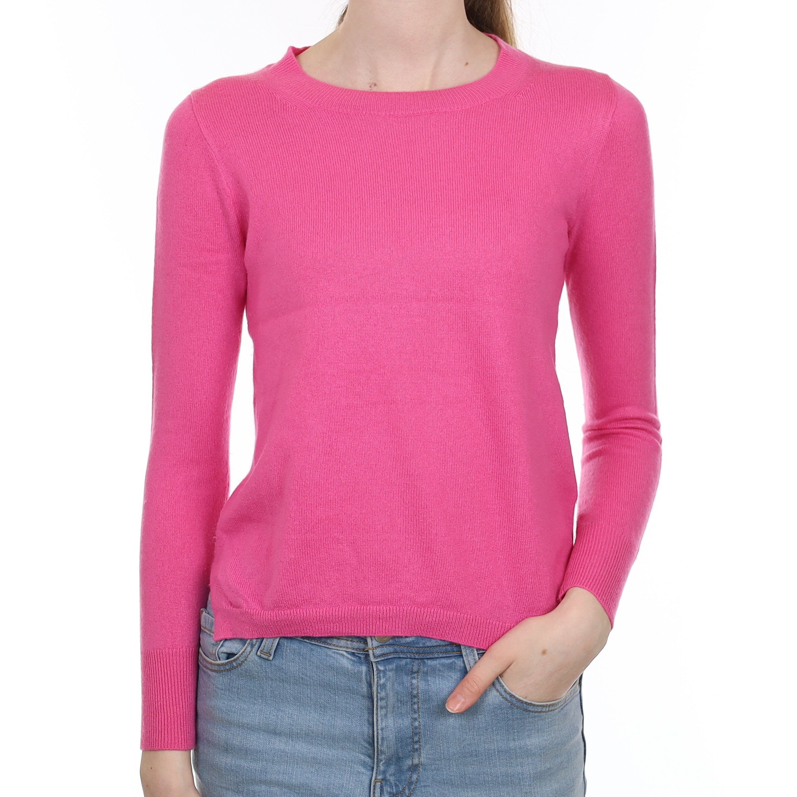 Hot Pink Cashmere Crew Neck Jumper Extra Small