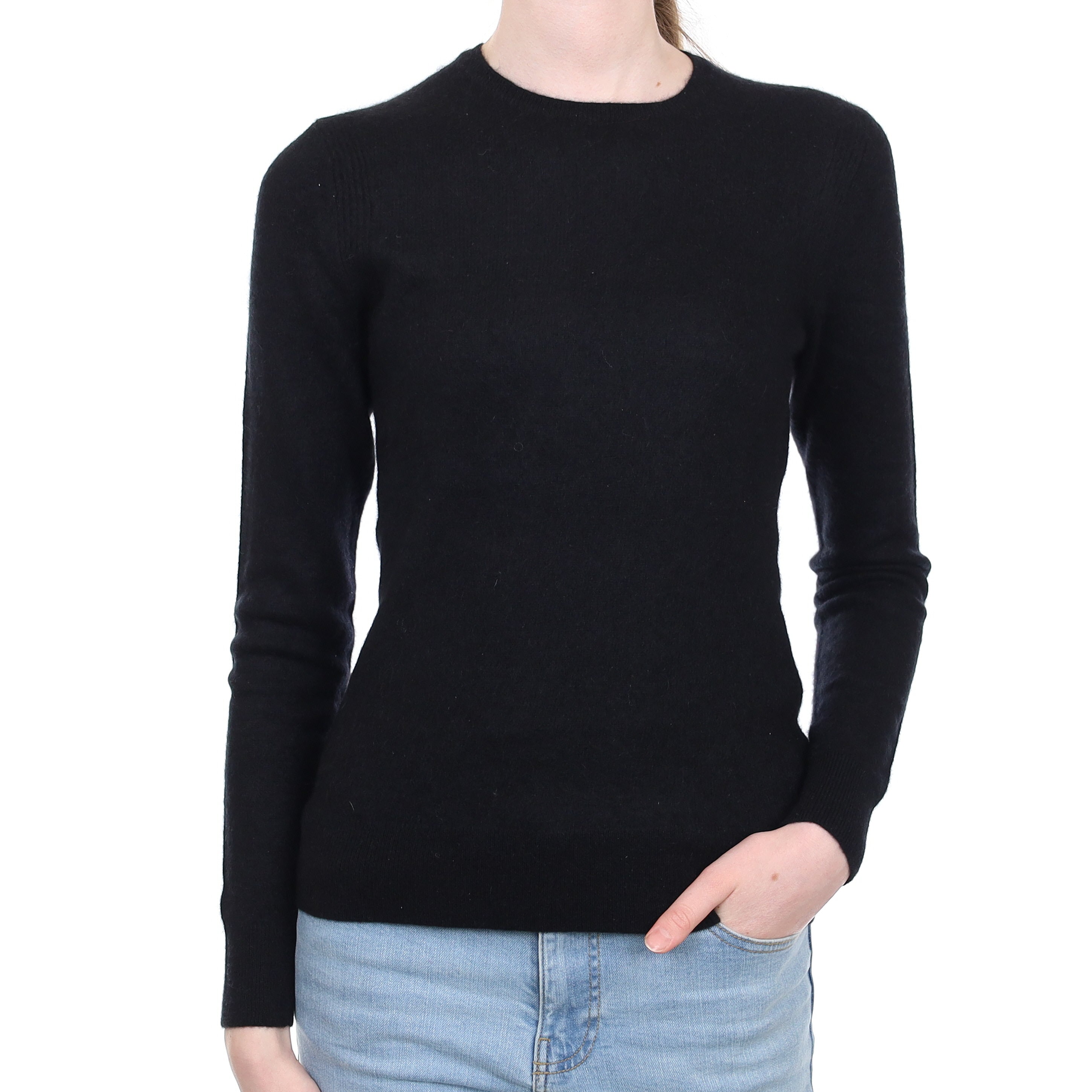 Black Cashmere Crew Neck Jumper Extra Small