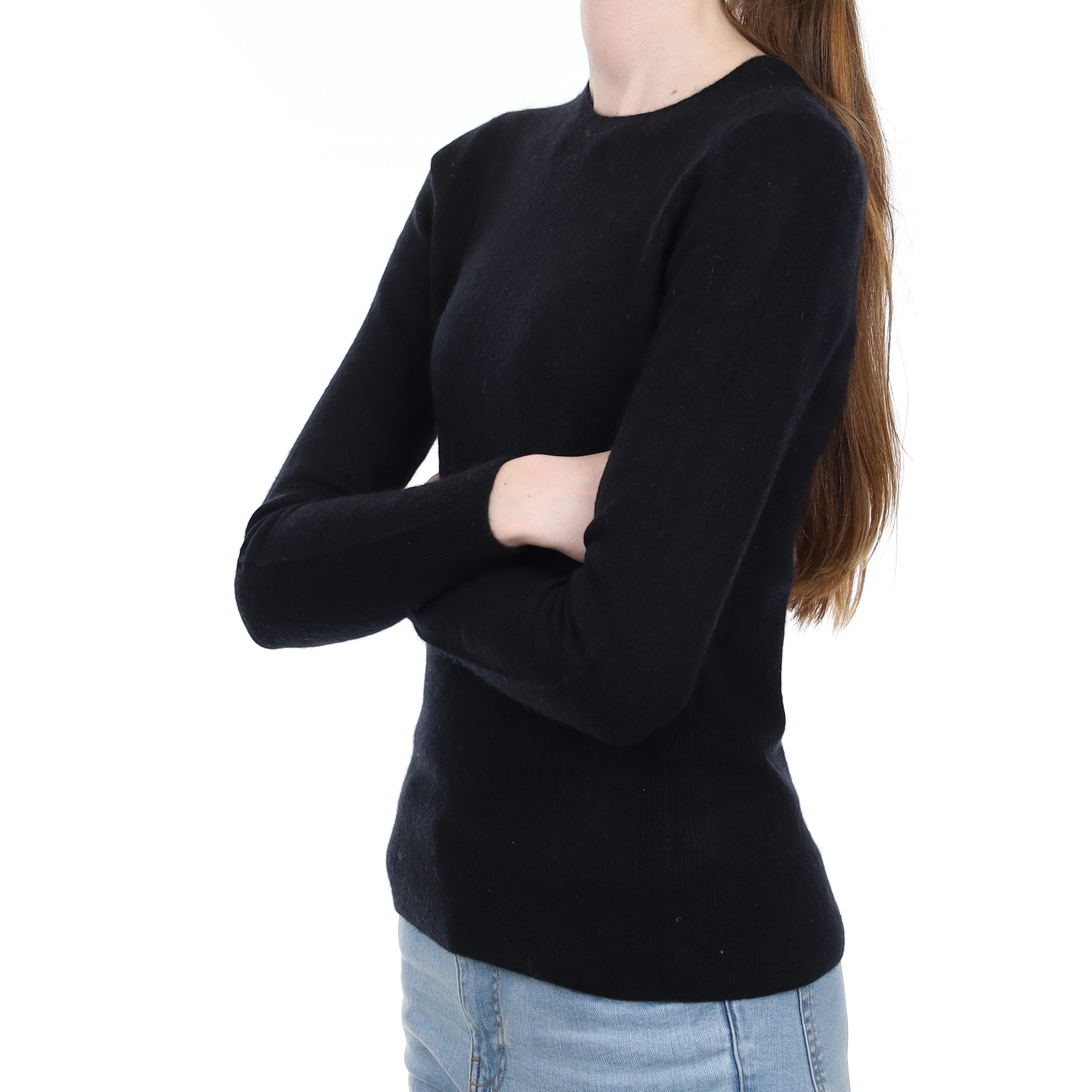 Black Cashmere Crew Neck Jumper Extra Small