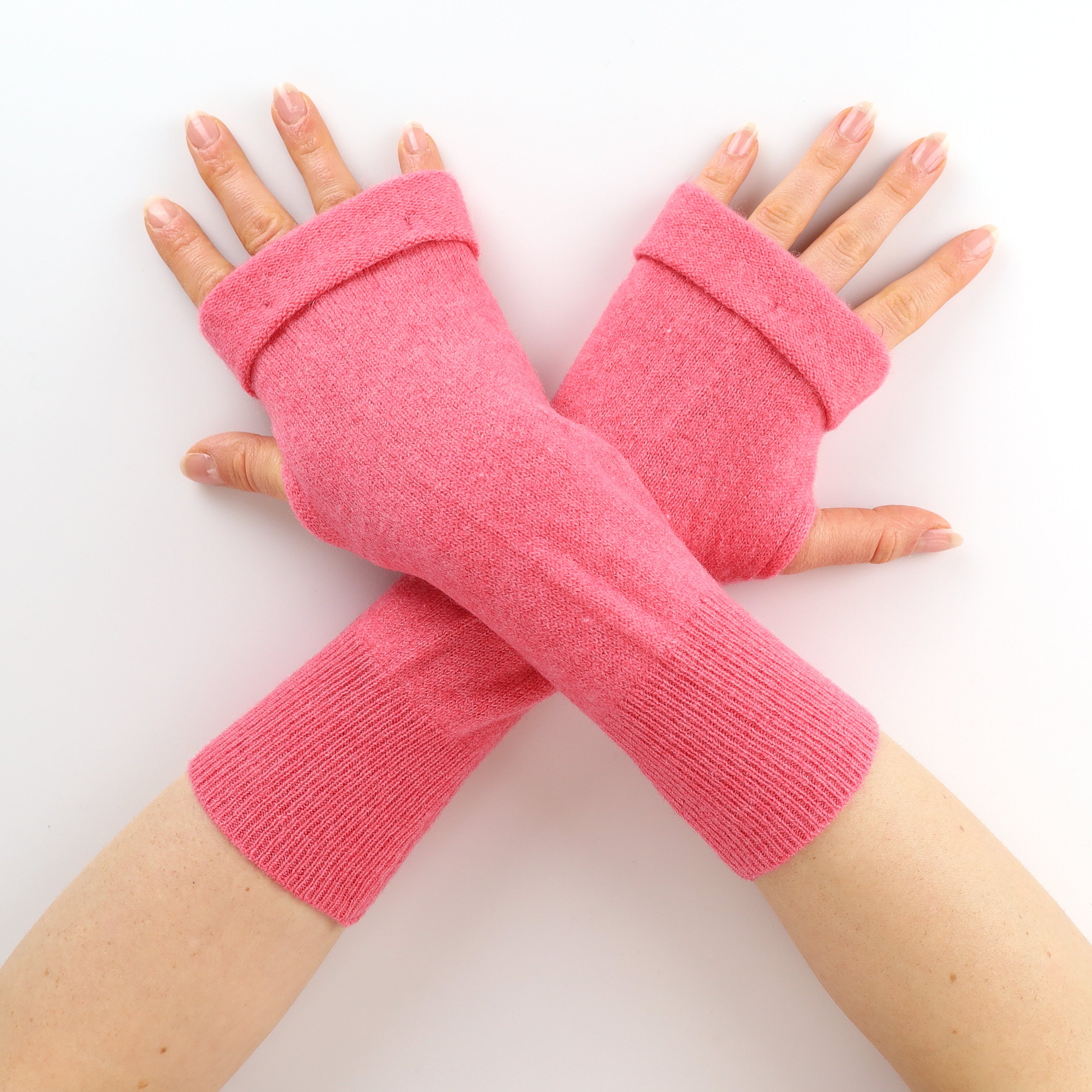 Raspberry Pink Fingerless Gloves