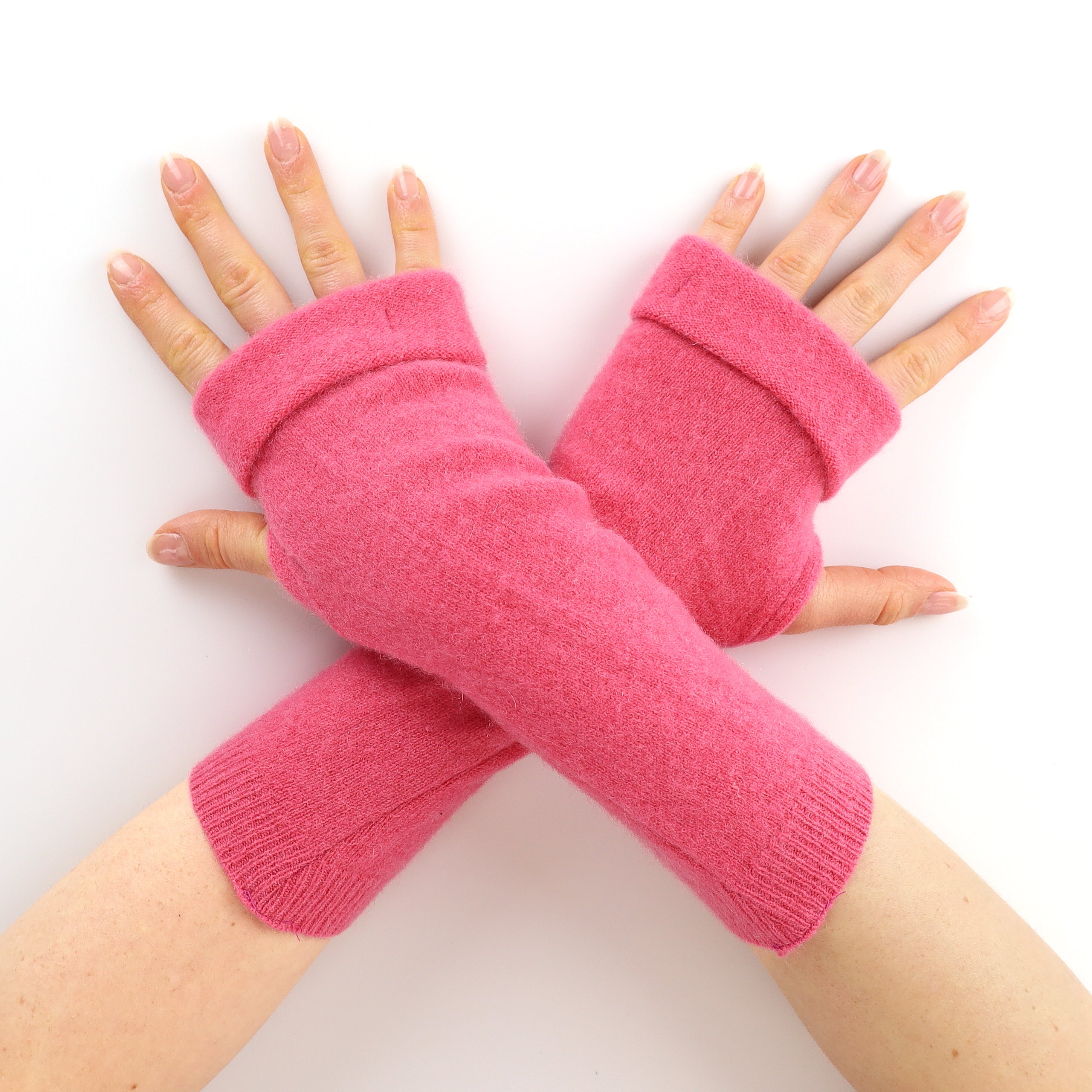 Flamingo Pink Fingerless Gloves