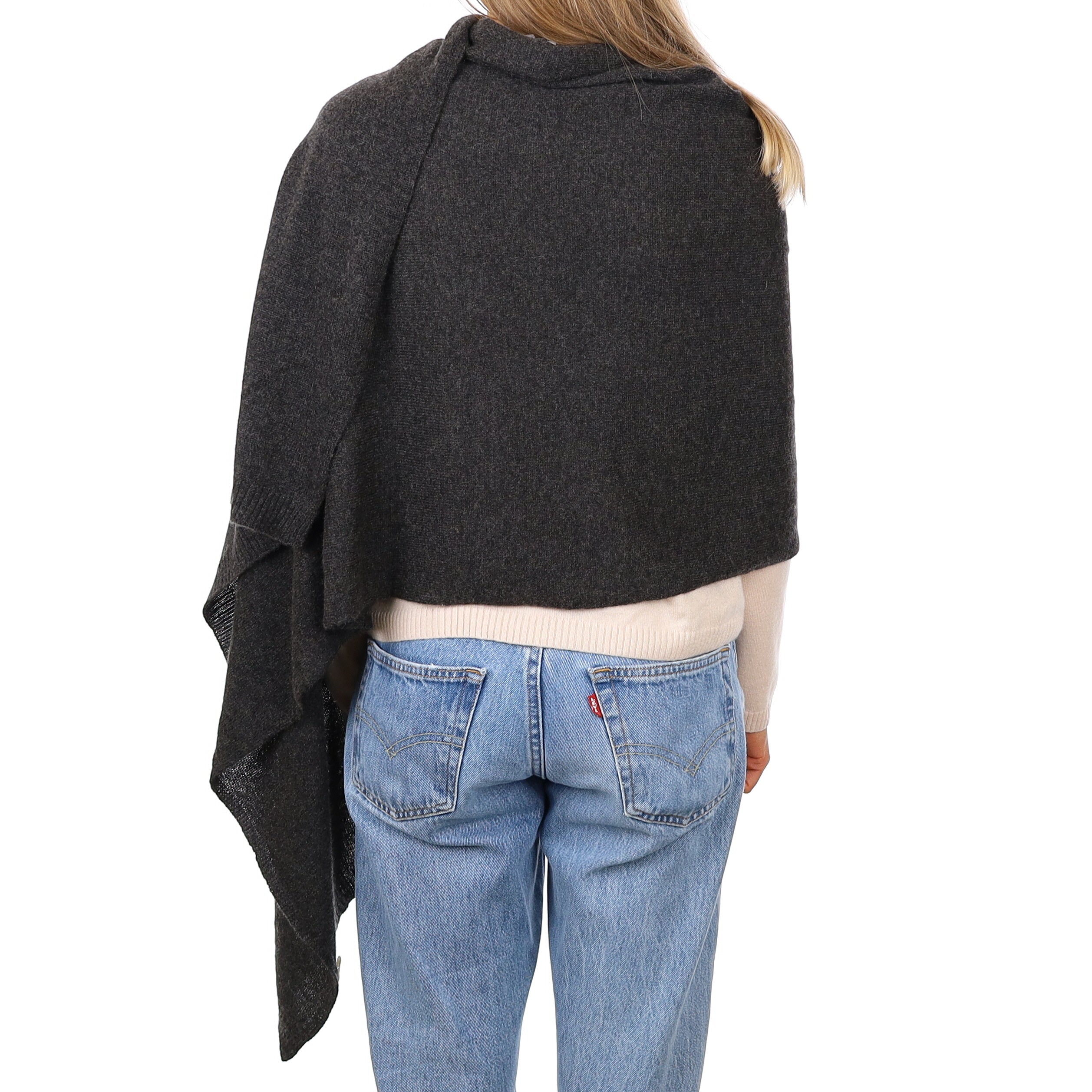 Brand New Graphite Grey Recycled Cashmere Wrap