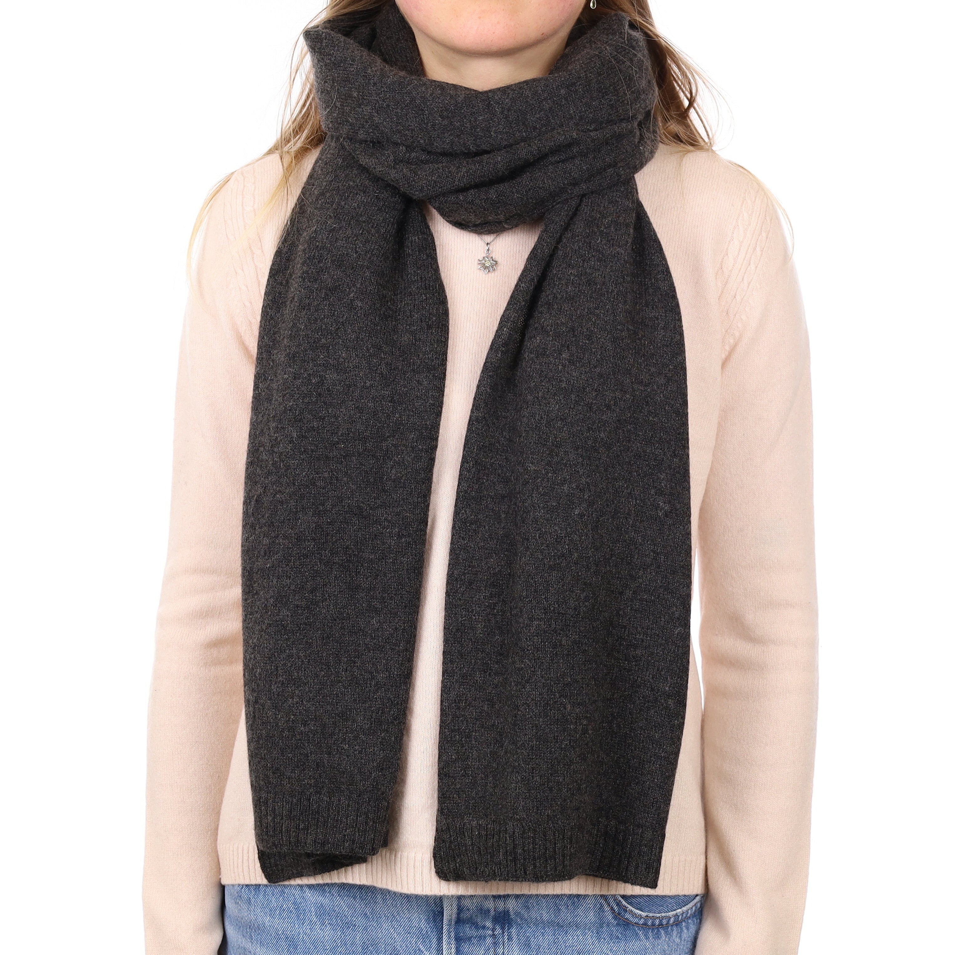 Brand New Graphite Grey Recycled Cashmere Wrap