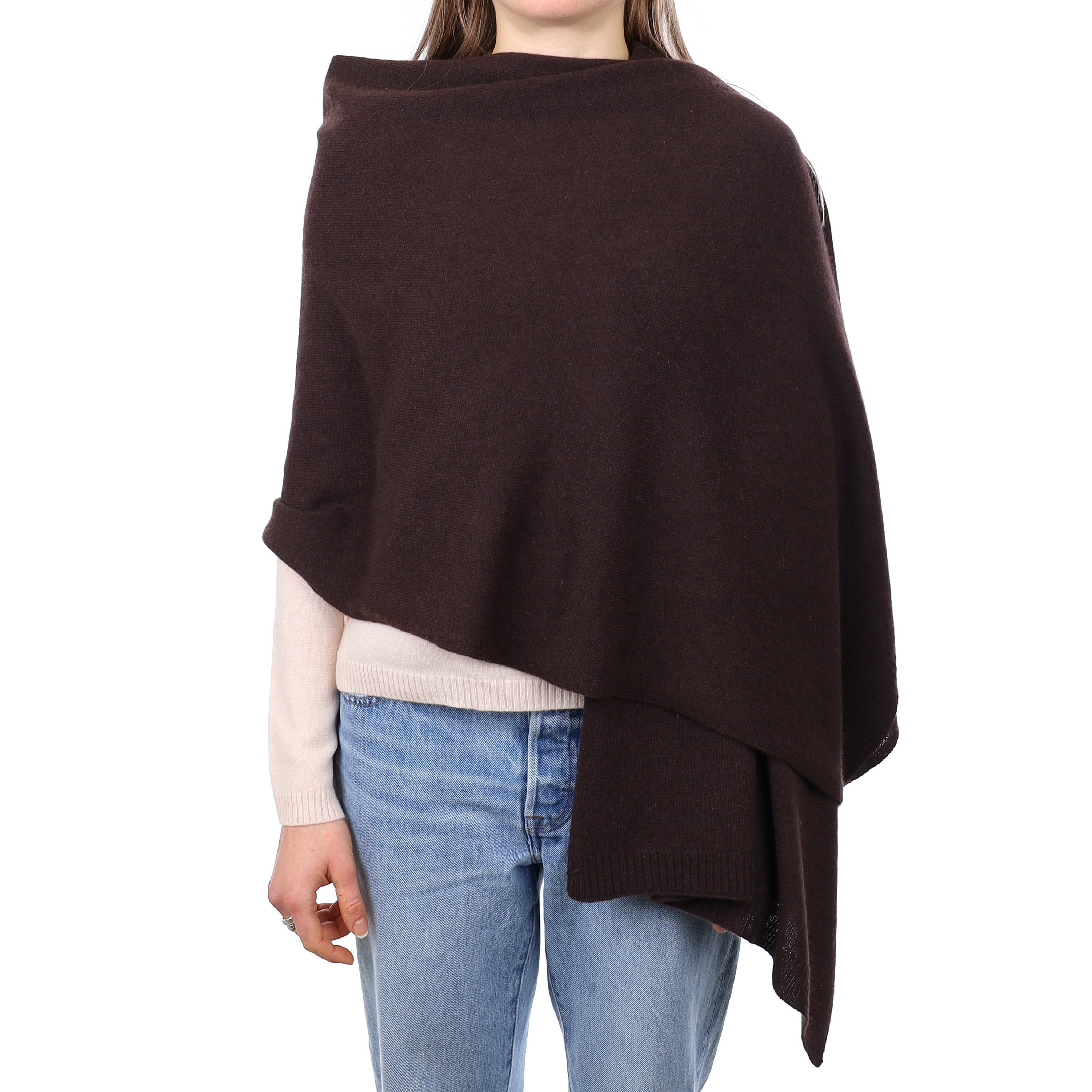 Brand New Black Coffee Recycled Cashmere Wrap
