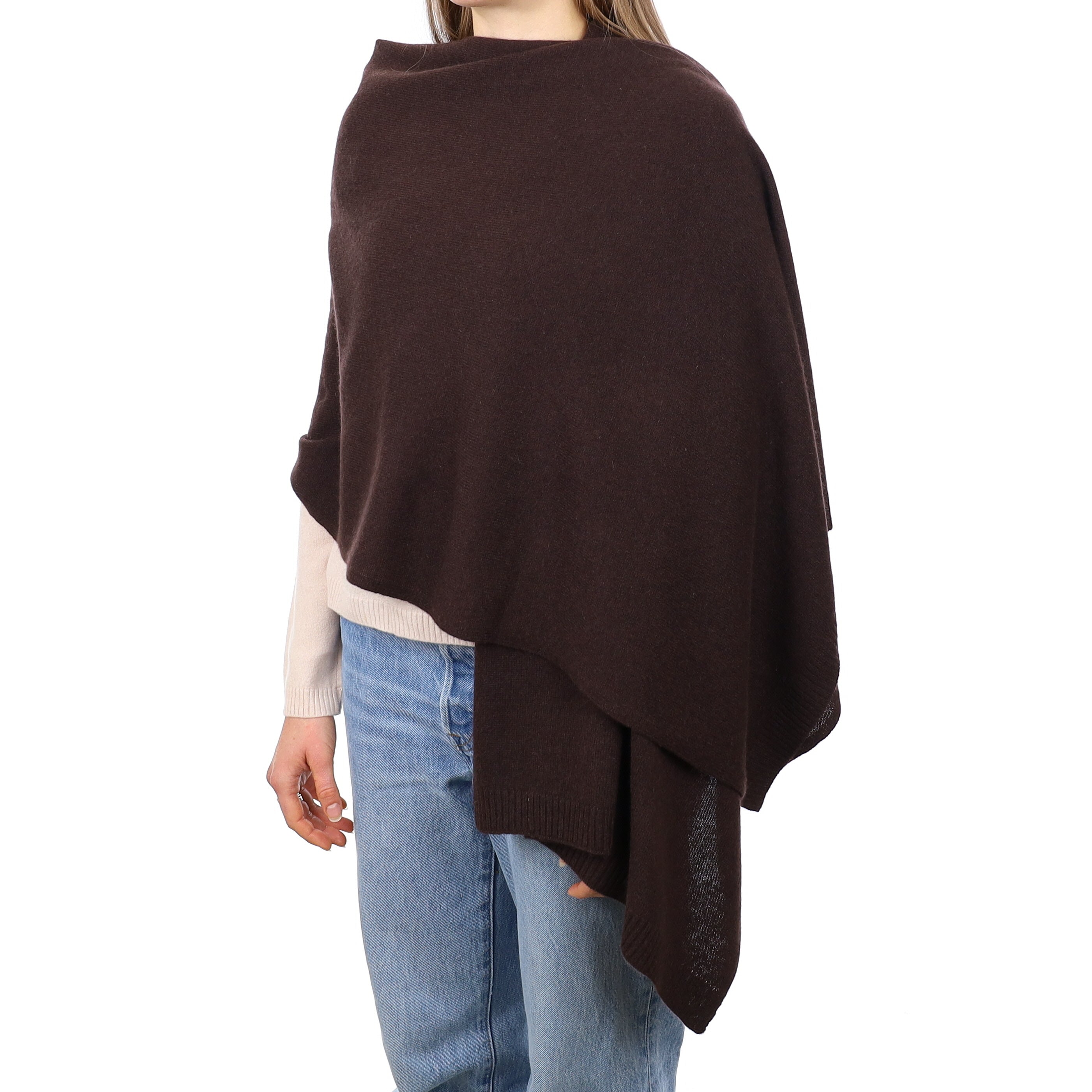 Brand New Black Coffee Recycled Cashmere Wrap