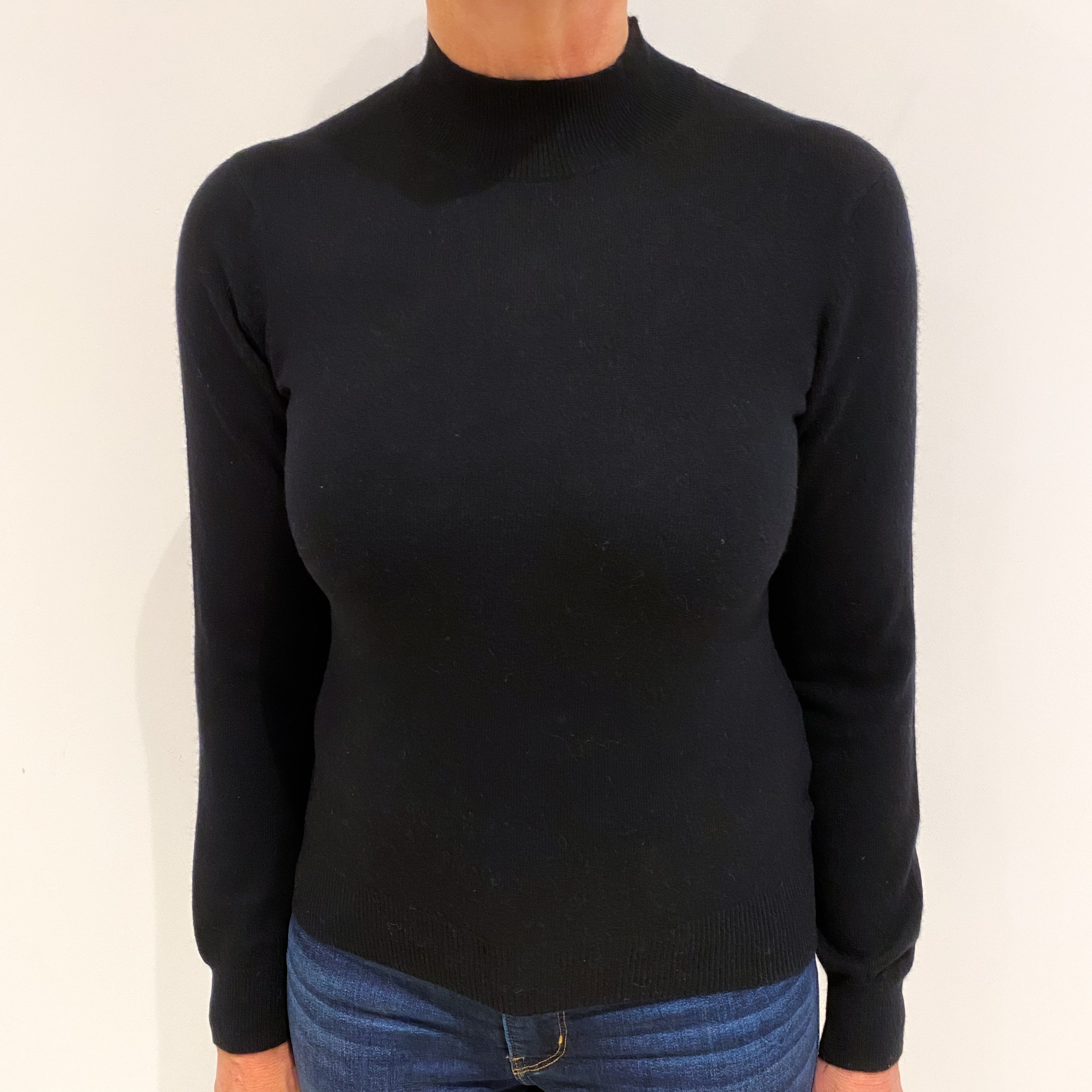 Black Cashmere Turtle Neck Jumper Medium