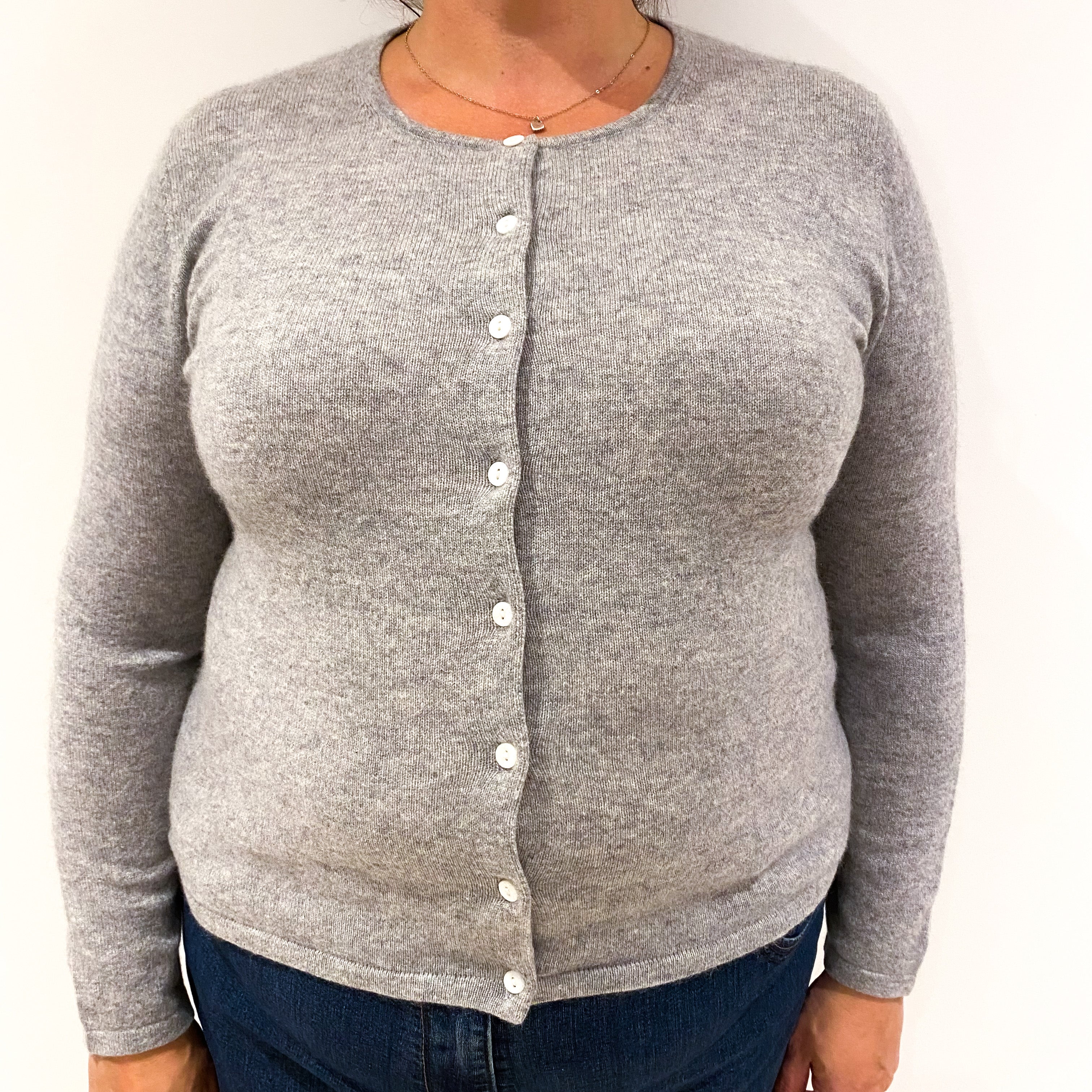 Smoke Grey Cashmere Cardigan Extra Large