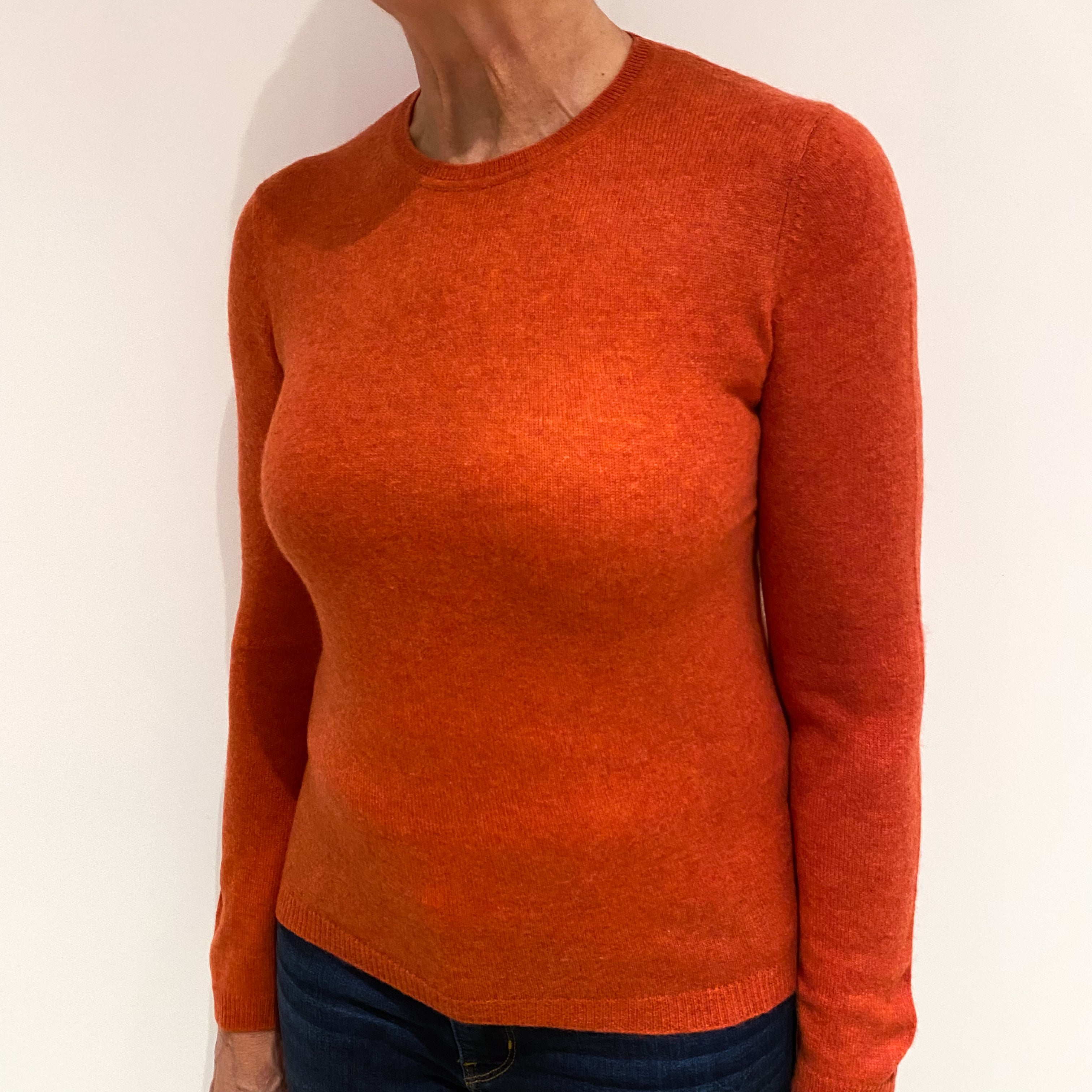 Paprika Orange Cashmere Crew Neck Jumper Medium