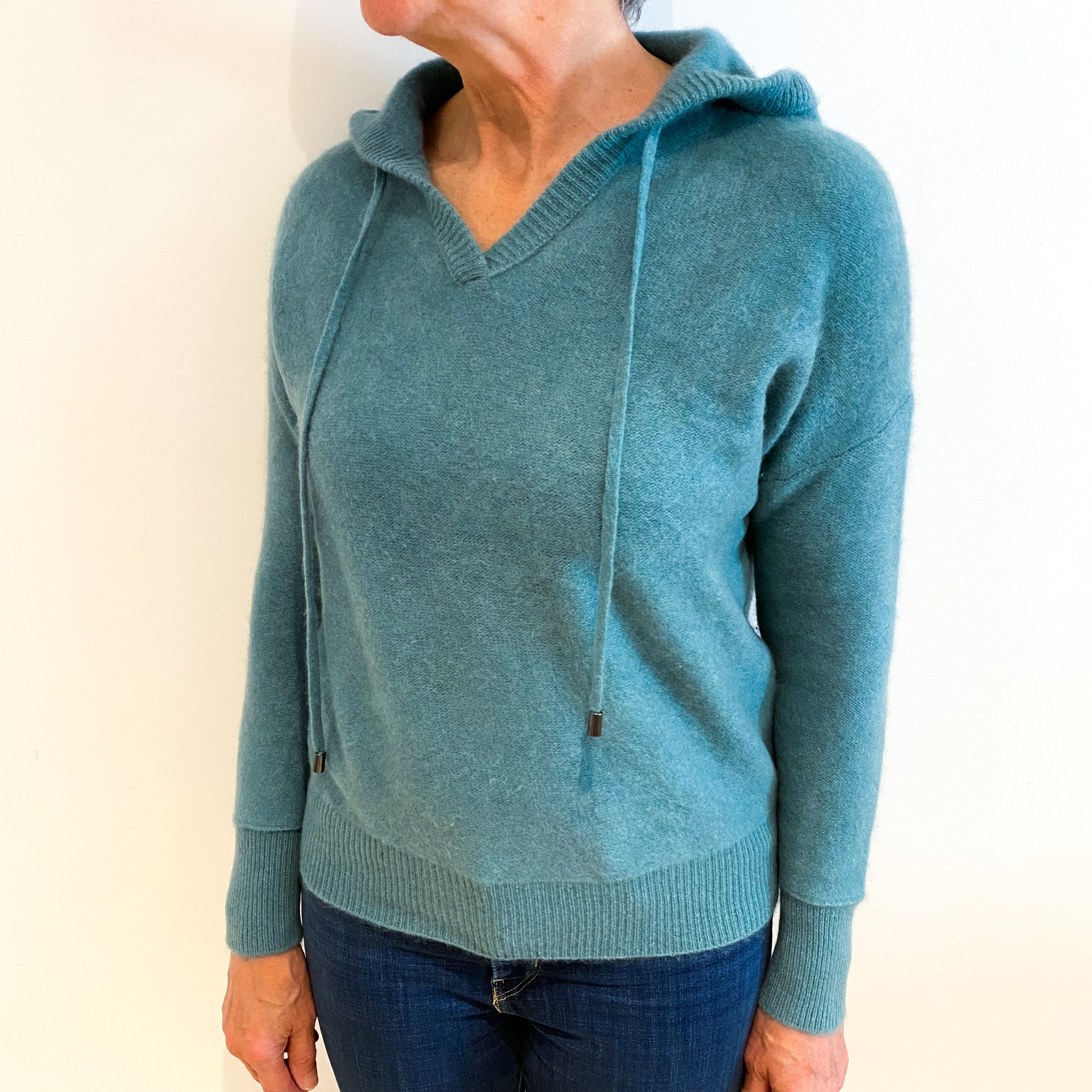 Sea Foam Green Cashmere Hoodie Medium