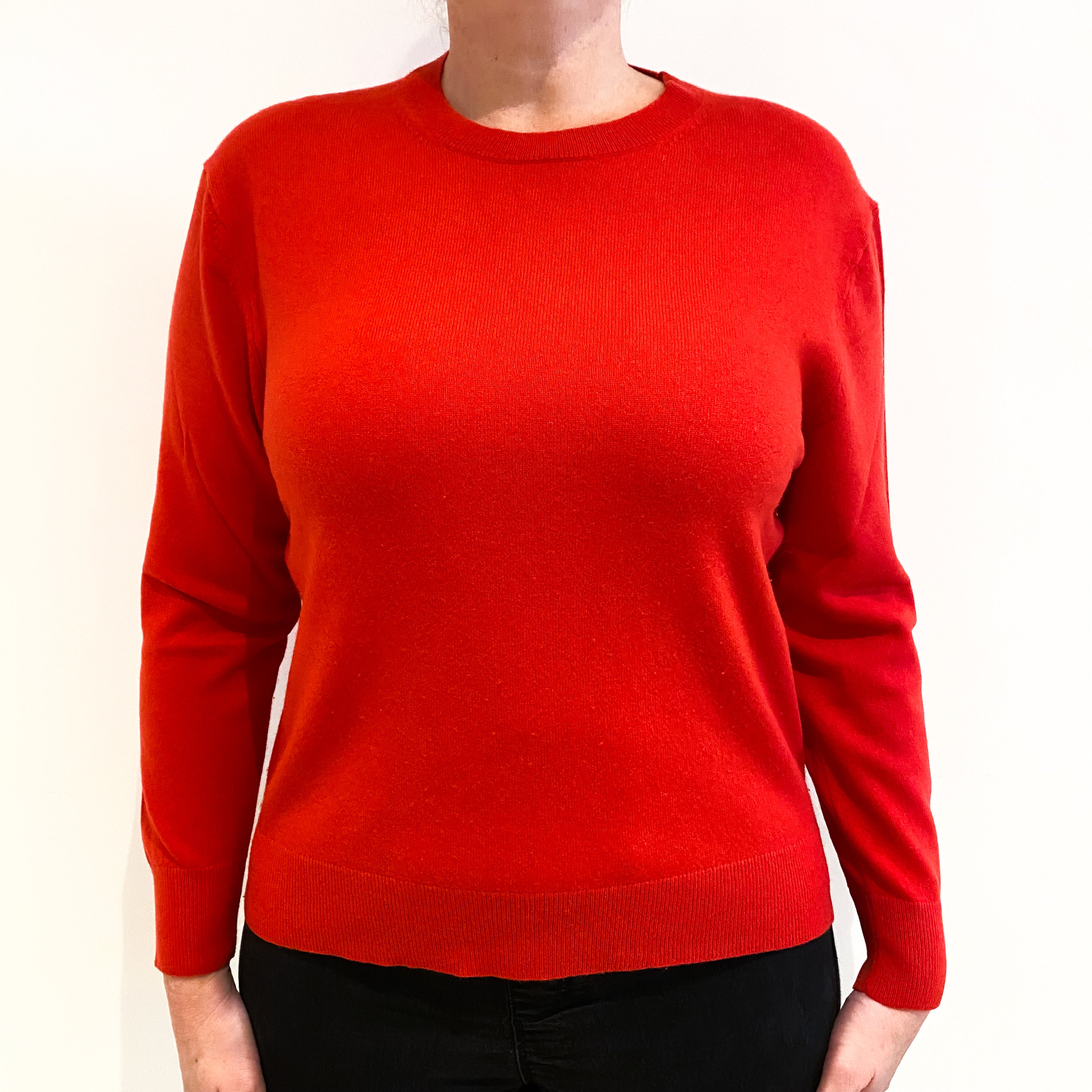Spanish Red Cashmere Crew Neck Jumper Large