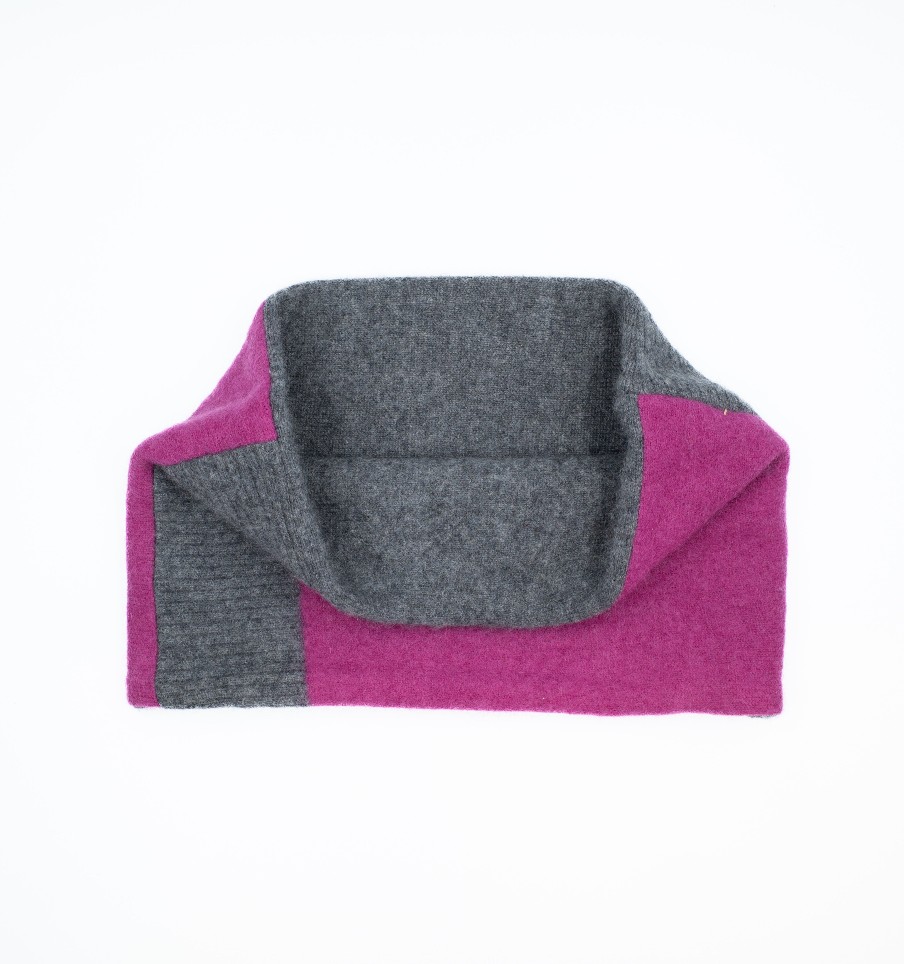 Fuchsia Pink and Smoke Grey Pattern Neck Warmer