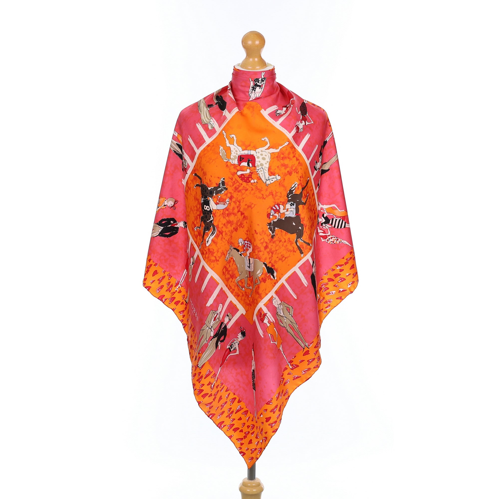 Hobbs Horse Race Scene Silk Scarf
