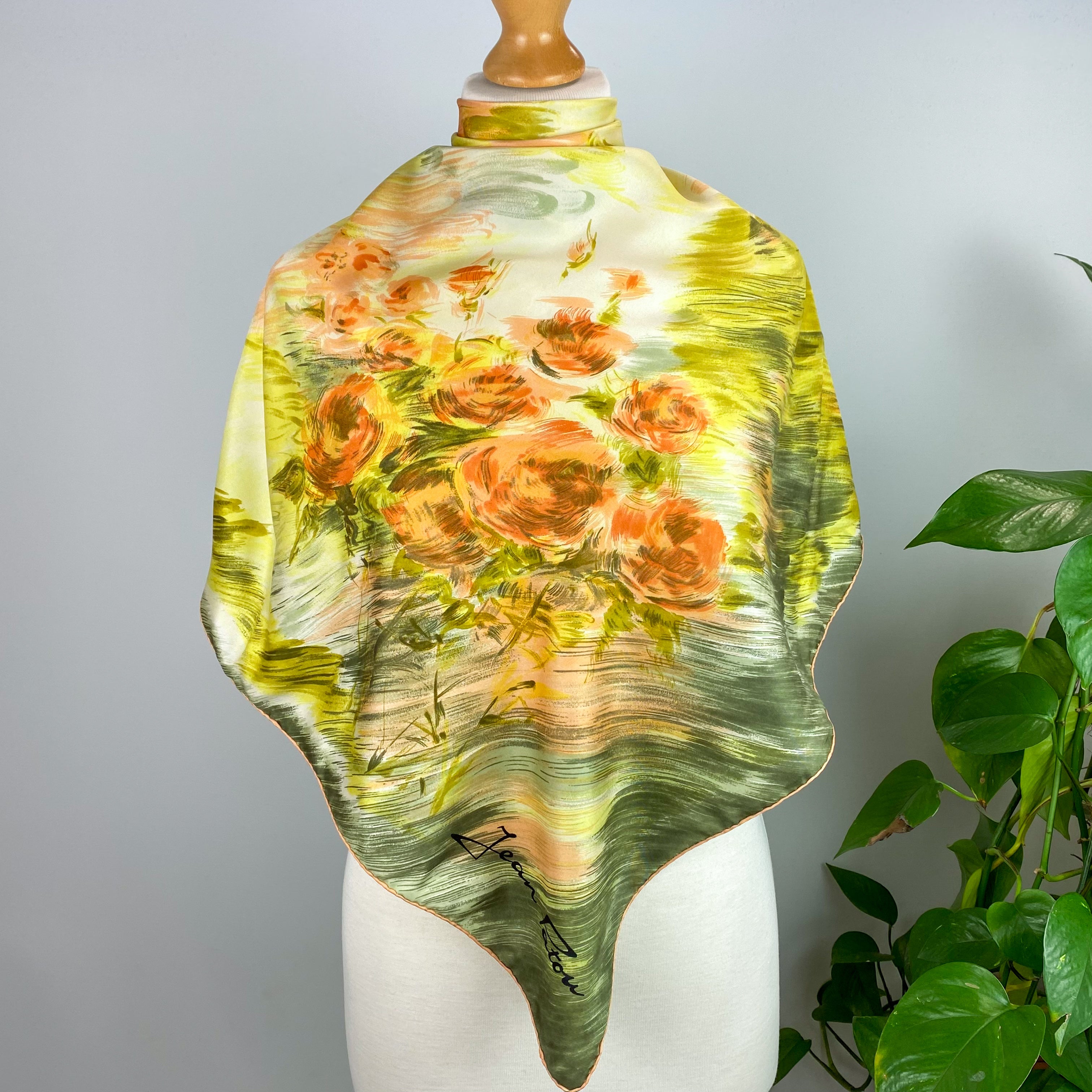 Immaculate Vintage Jean Patou Abstract Silk Scarf