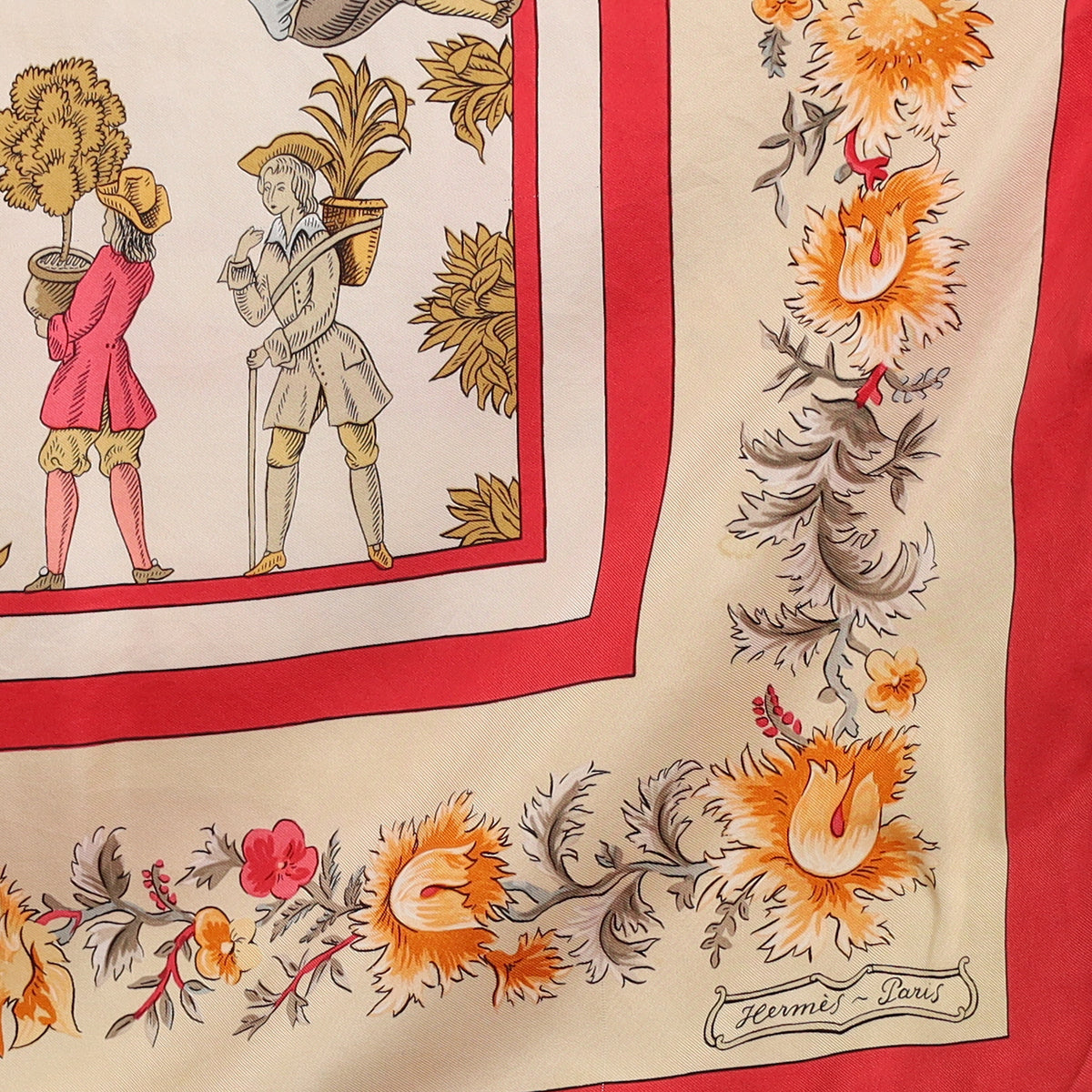 Hermès Les Jardiniers Du Roy Silk Scarf