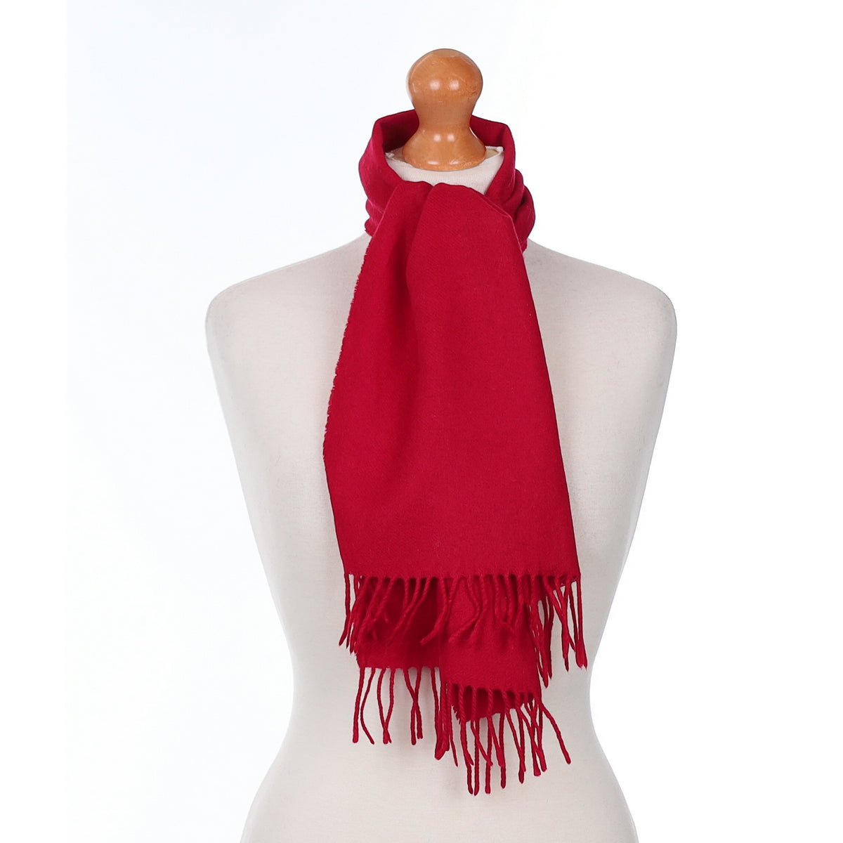 Post Box Red Cashmere Woven Scarf