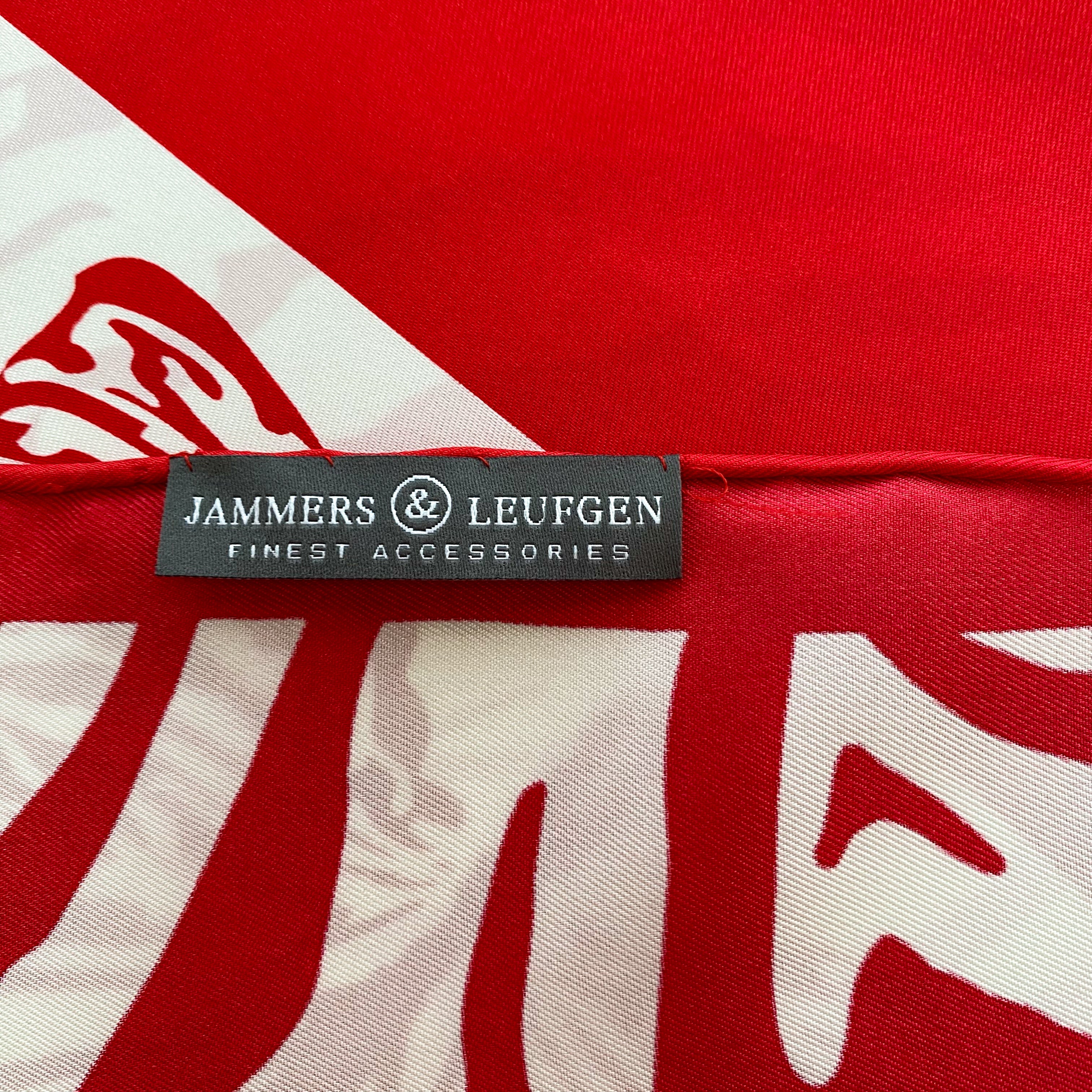 Immaculate Jammers & Leufgen Red Butterfly Silk Scarf