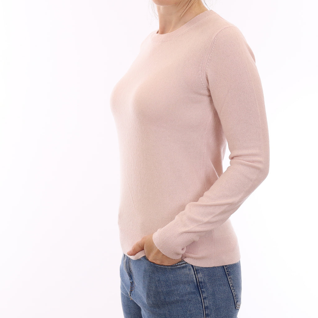 Ice Pink Cashmere Crew Neck Jumper Small