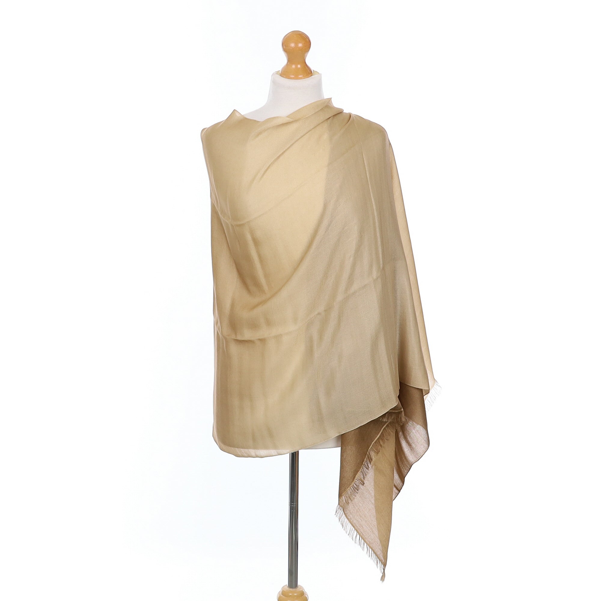Brand New Boxed Rolex Silk Blend Wrap Ombré Camel Scarf