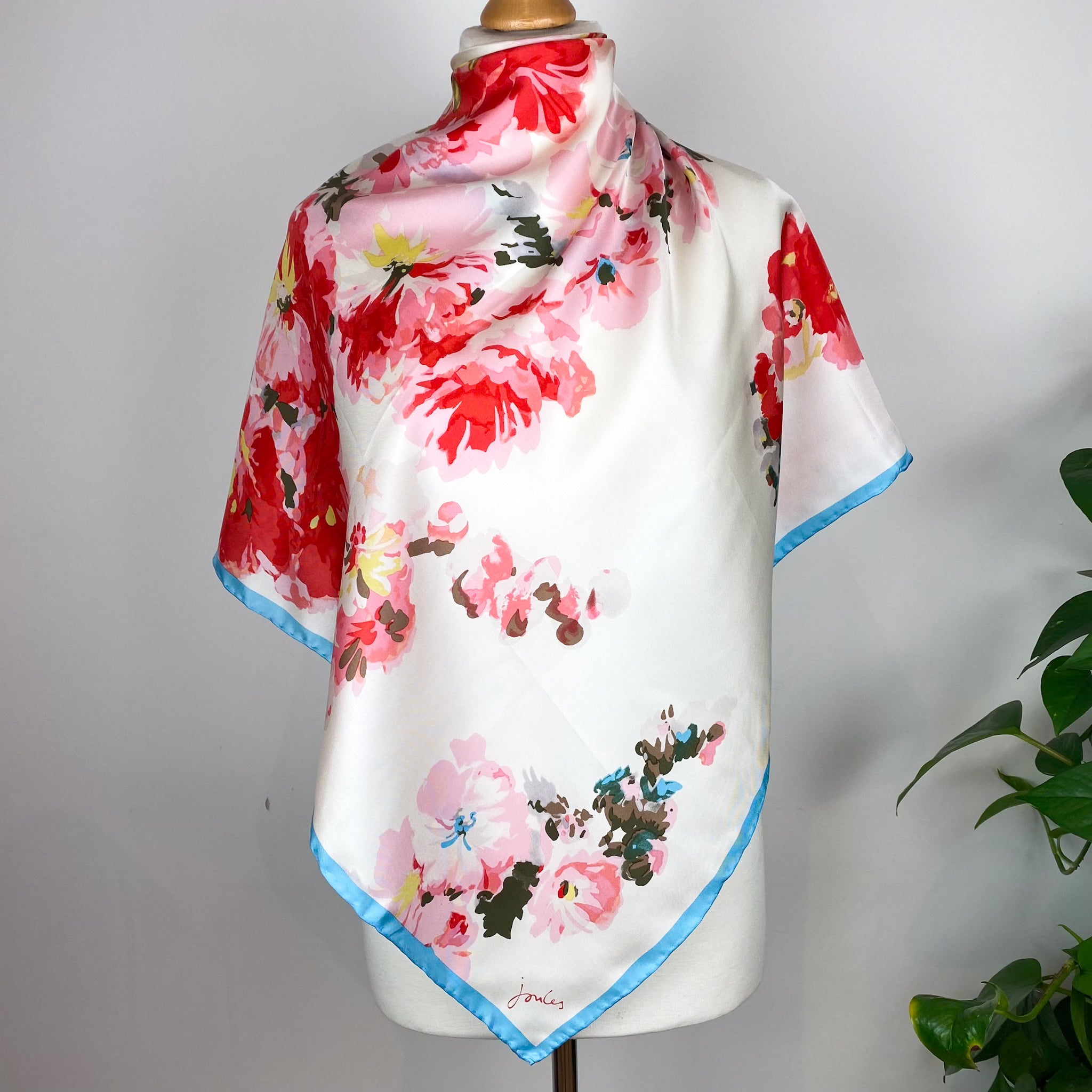 Joules Pretty Floral Silk Scarf